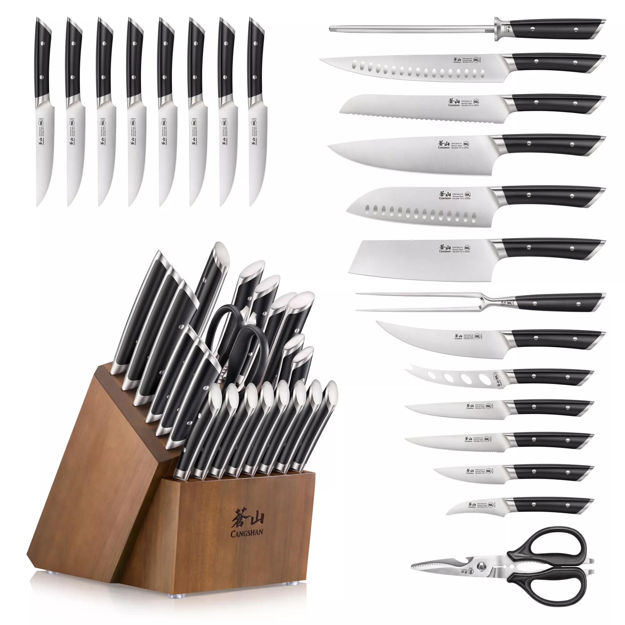 Cangshan 503510 HELENA Series 23-Piece Knife Block Set - White / 23-Piece