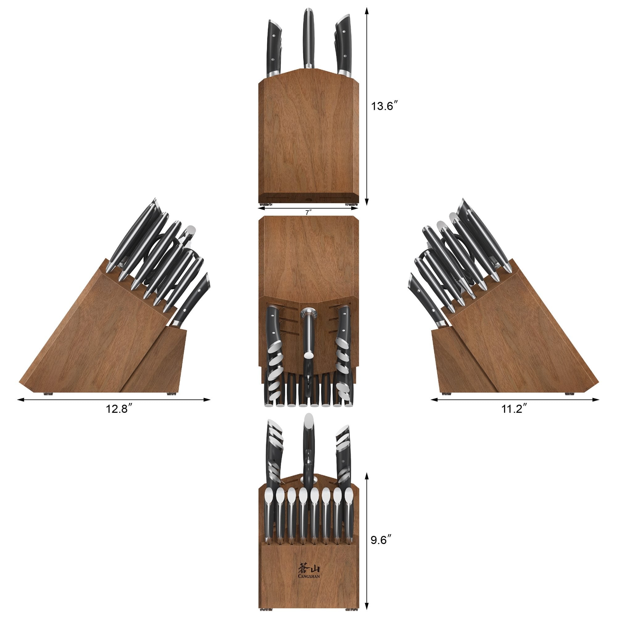 Cangshan 503336 HELENA Series 23-Piece Knife Block Set - Black / 23-Piece