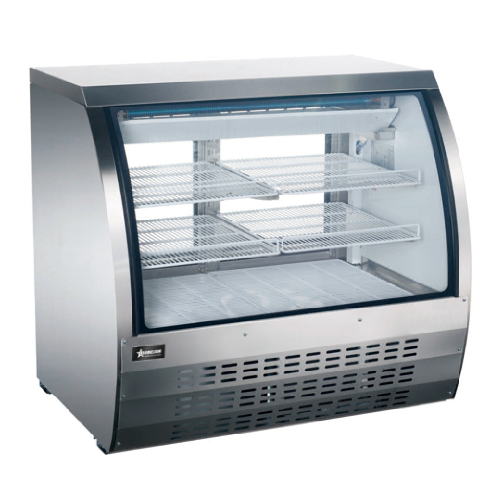Omcan 50079 47 Inch Refrigerated Deli Display Case Floor Model Stainless Steel