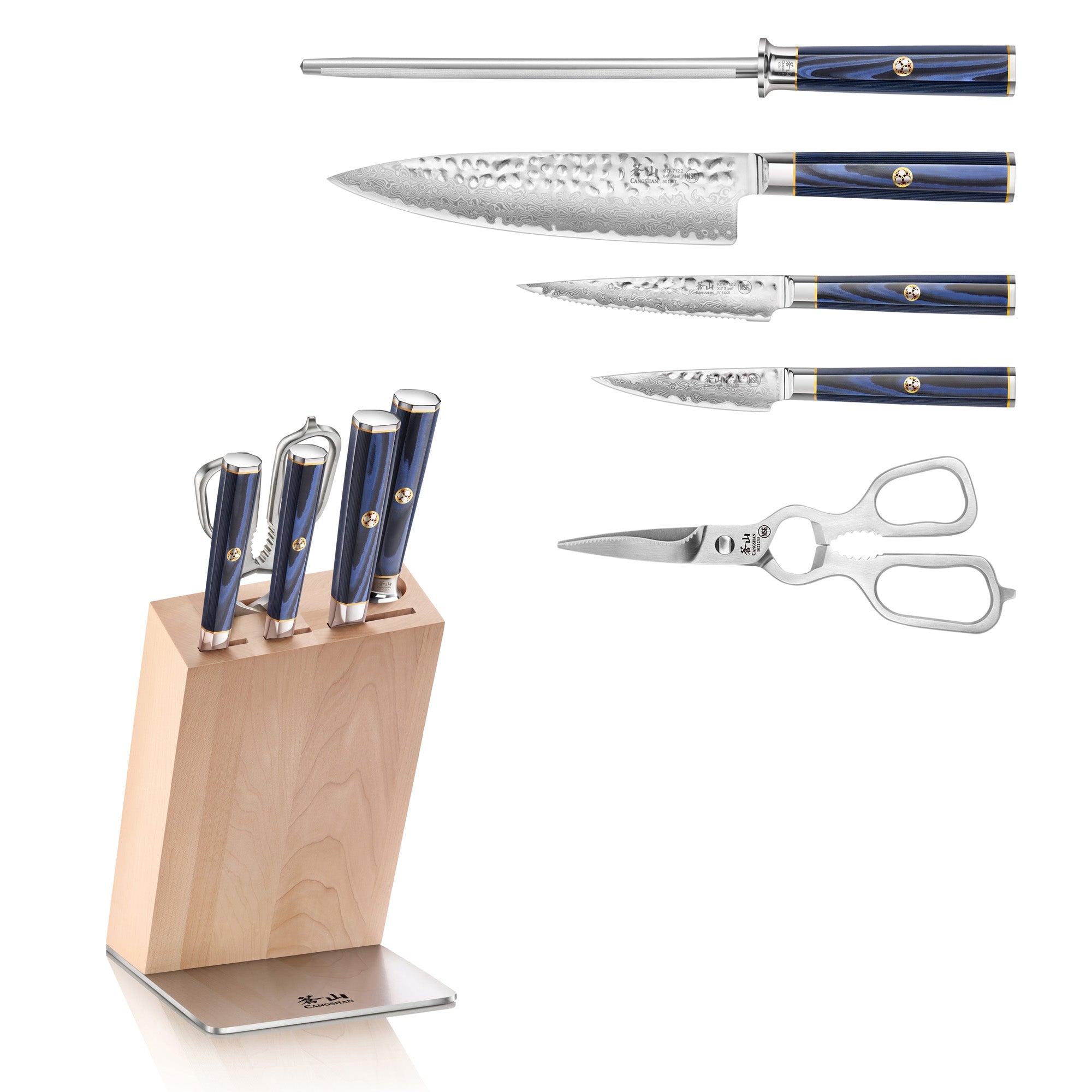 Cangshan 501547 KITA Series 6-Piece Knife Block Set - Maple Block