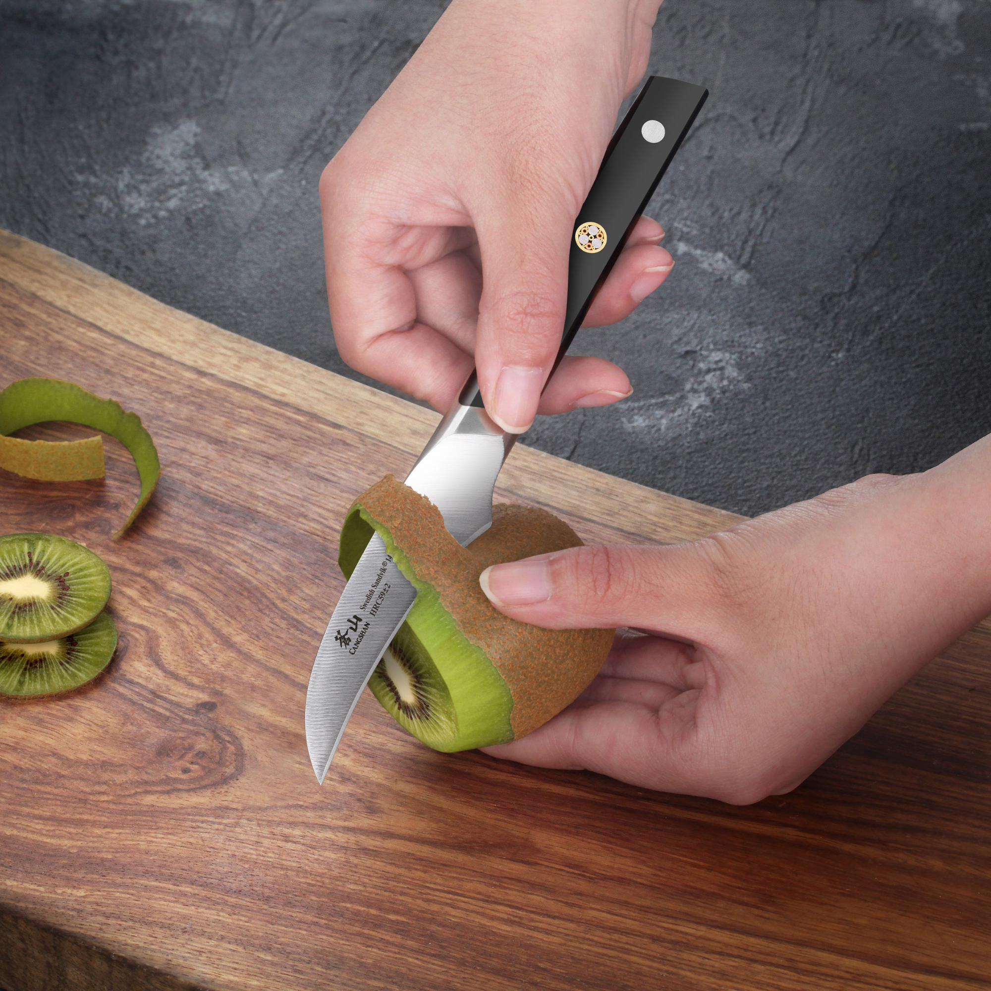 Cangshan 1020960 TC Series 2.75-Inch Peeling Knife with Ash Wood Sheath