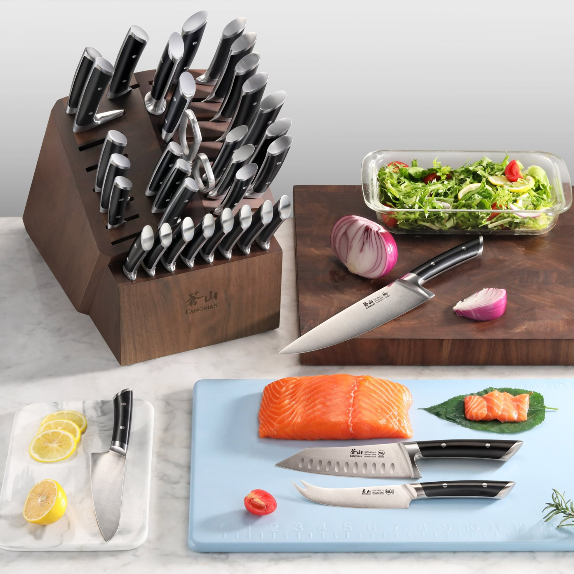 Cangshan 505545 OLYMPUS Series 36-Piece Knife Block Set