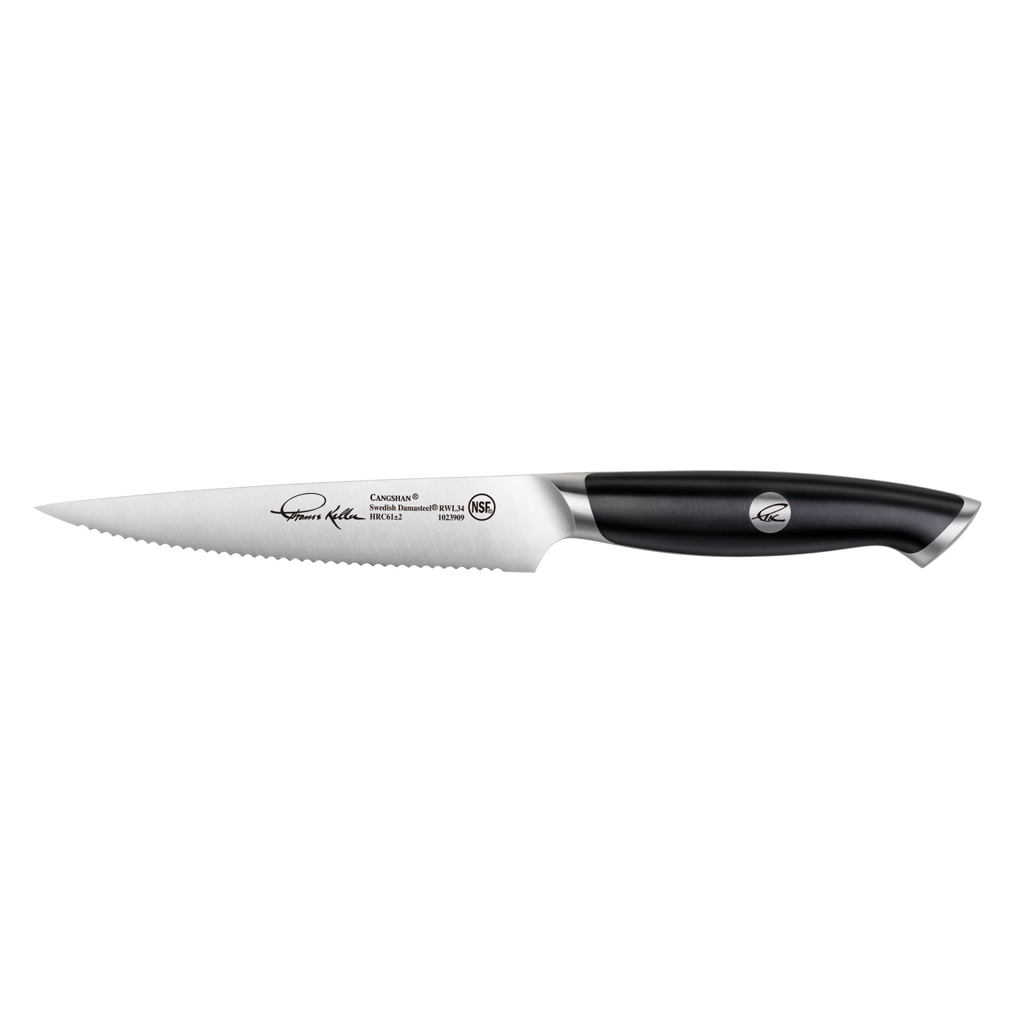 Cangshan 1025491 TKSC 5-Inch Serrated Utility Knife - White