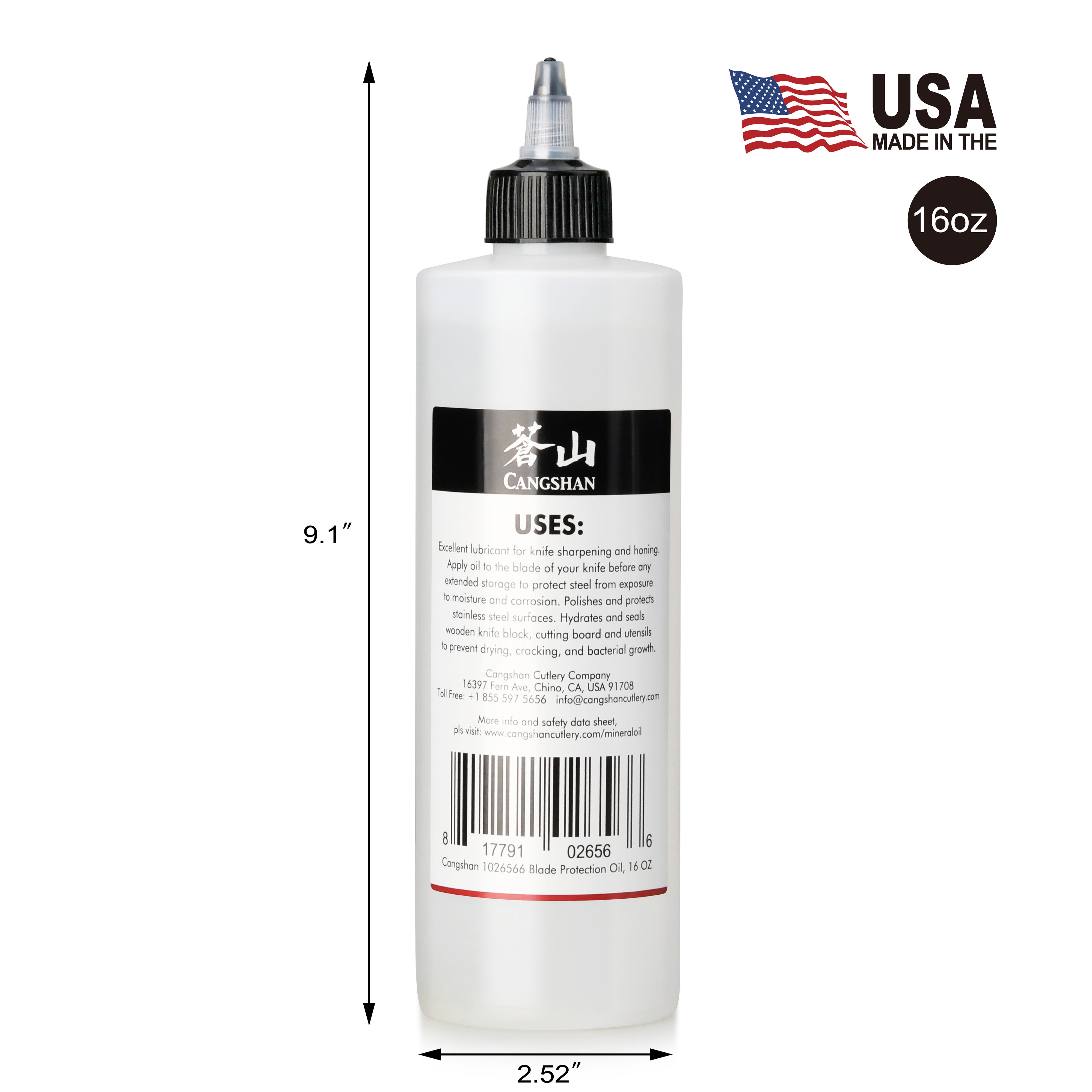Cangshan 1026566 White Mineral Oil for Blade Protection