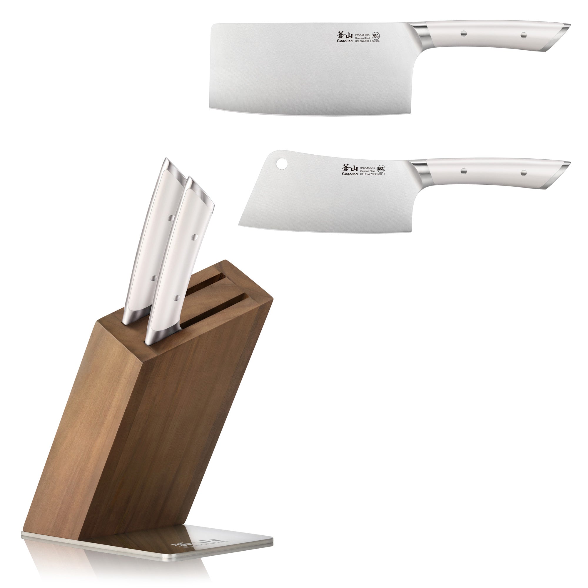 Cangshan 503213 HELENA Series Cleaver Knife Block Set - Black / 3-Piece