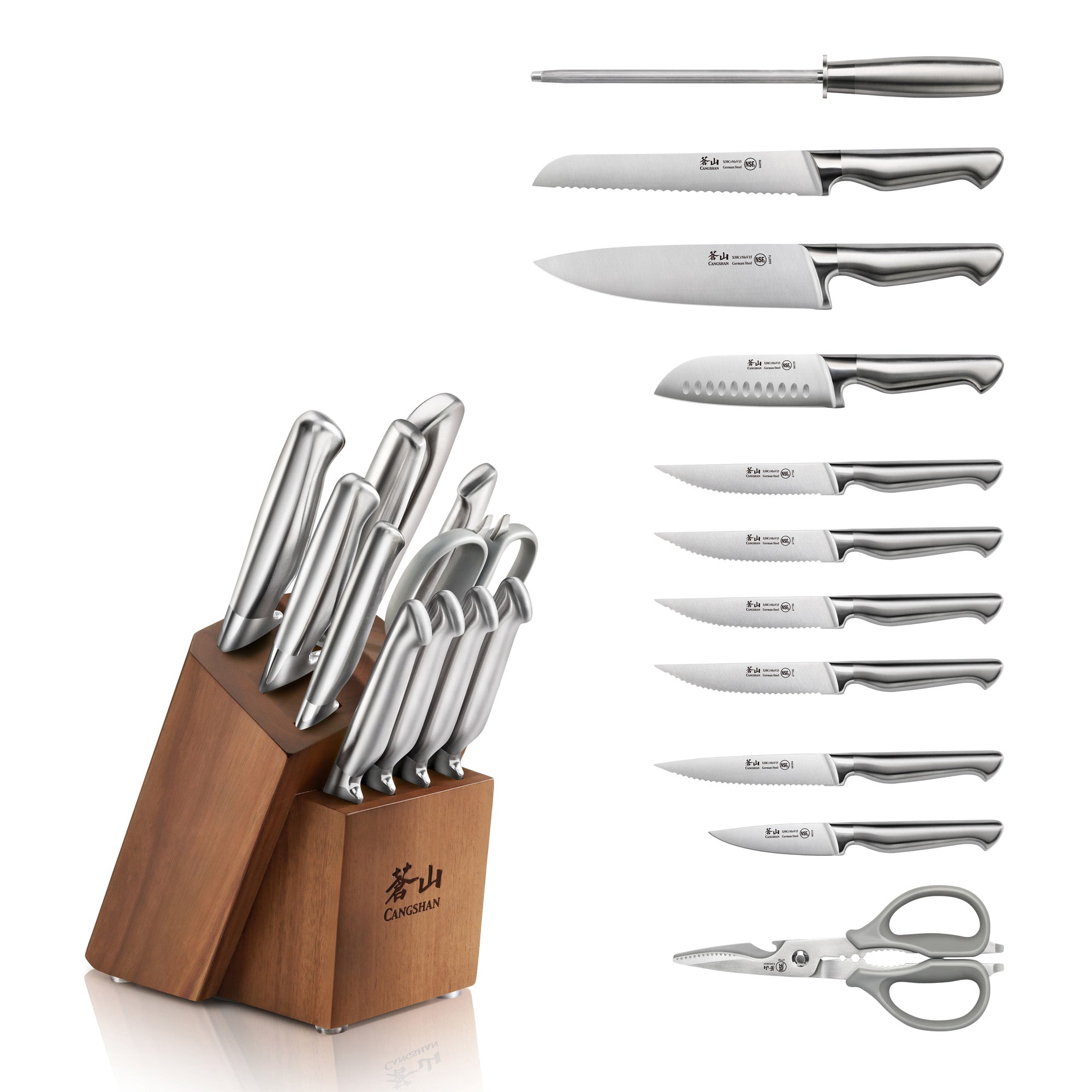 Cangshan 1027150 SANFORD Series 12-Piece Knife Block Set