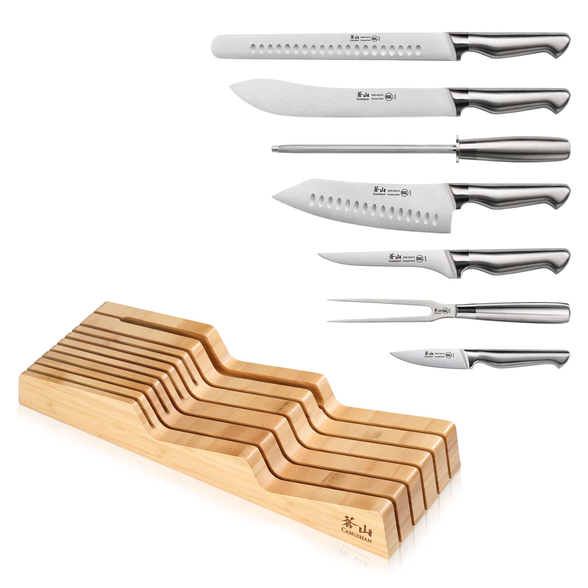 Cangshan 1027143 SANFORD Series 8-Piece In Drawer BBQ Set