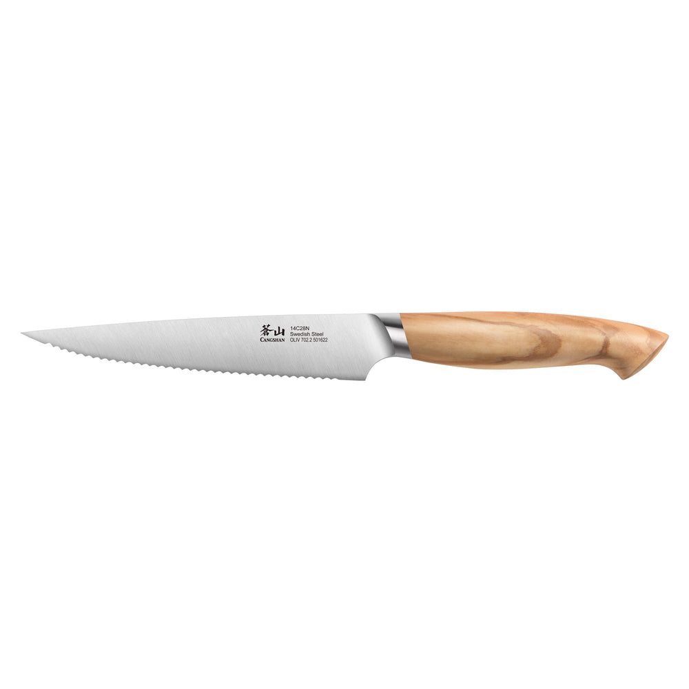 Cangshan 501622 OLIV Series 5-Inch Serrated Utility Knife