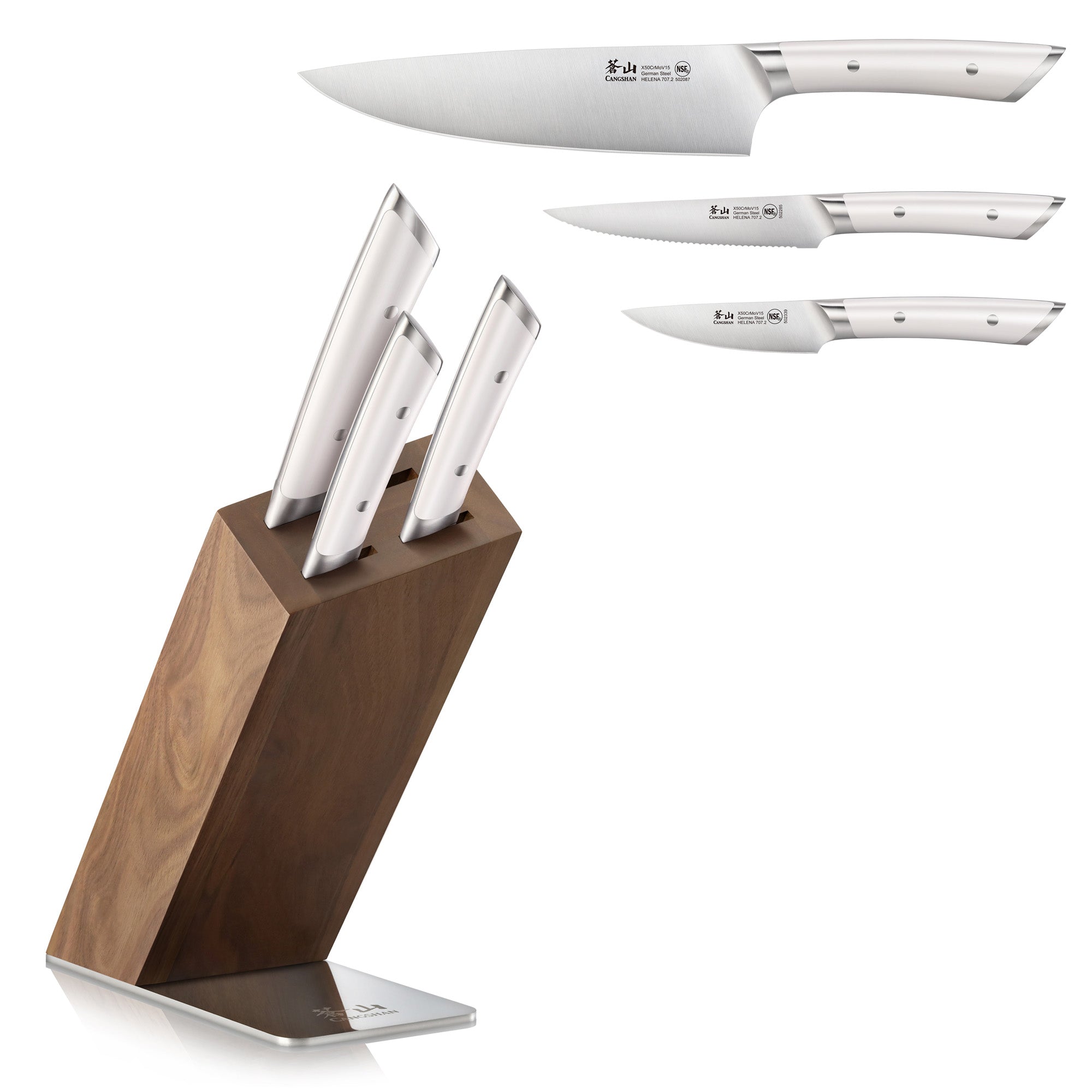 Cangshan 503220 HELENA 4-Piece Knife Block Set - 4-Piece / Black