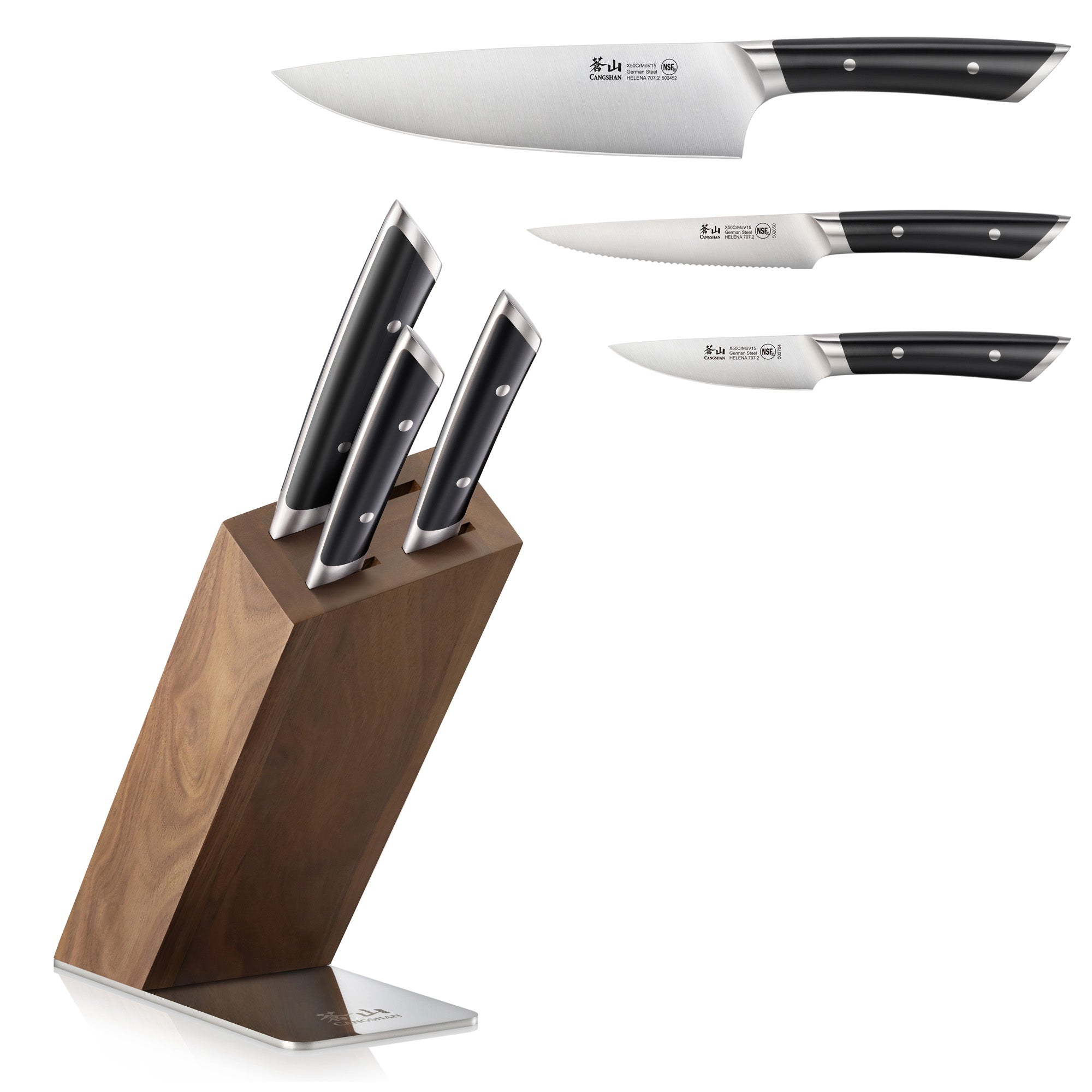 Cangshan 503404 HELENA 4-Piece Knife Block Set - 4-Piece / White