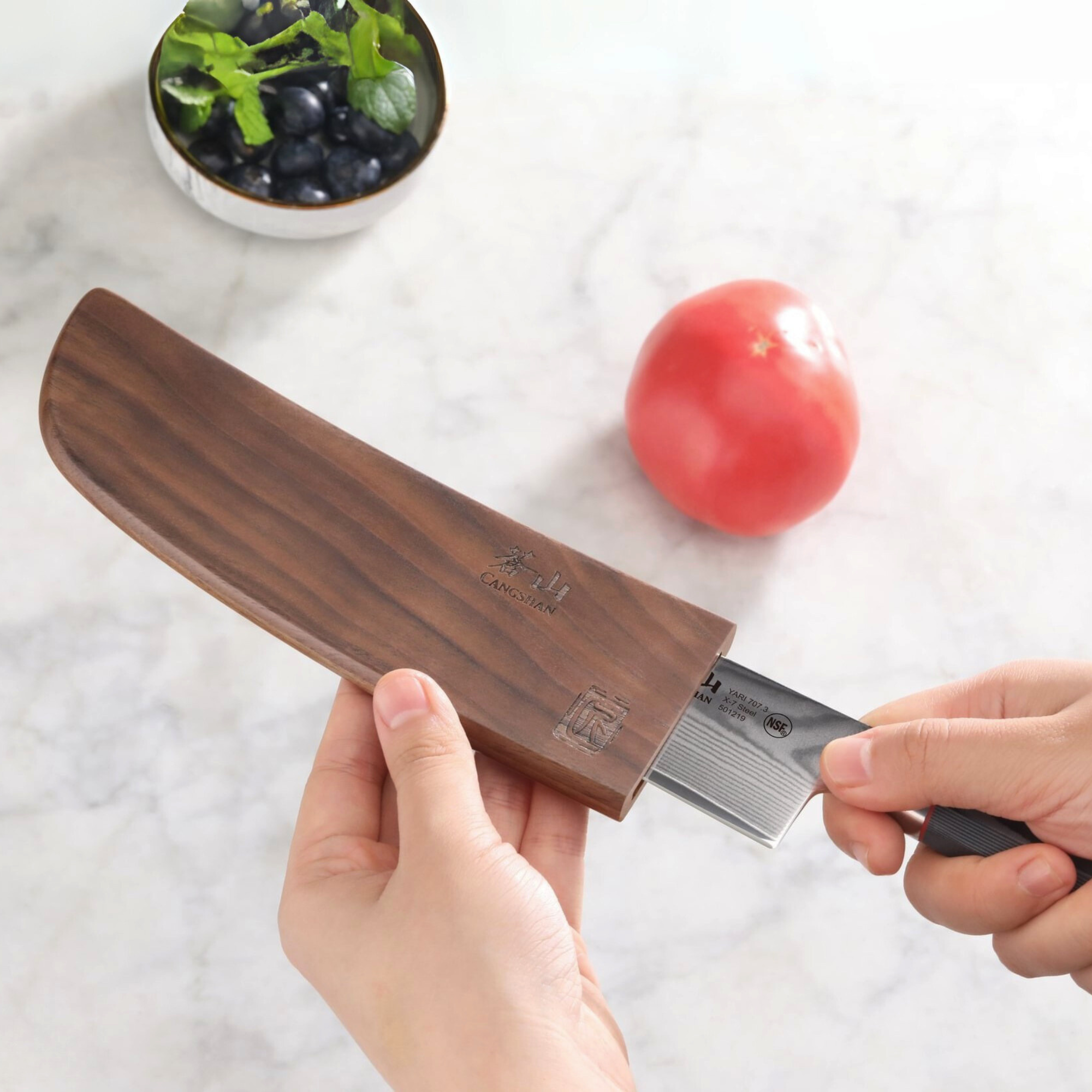 Cangshan 505590 Walnut Magnetic Knife Sheaths - 3.5-Inch