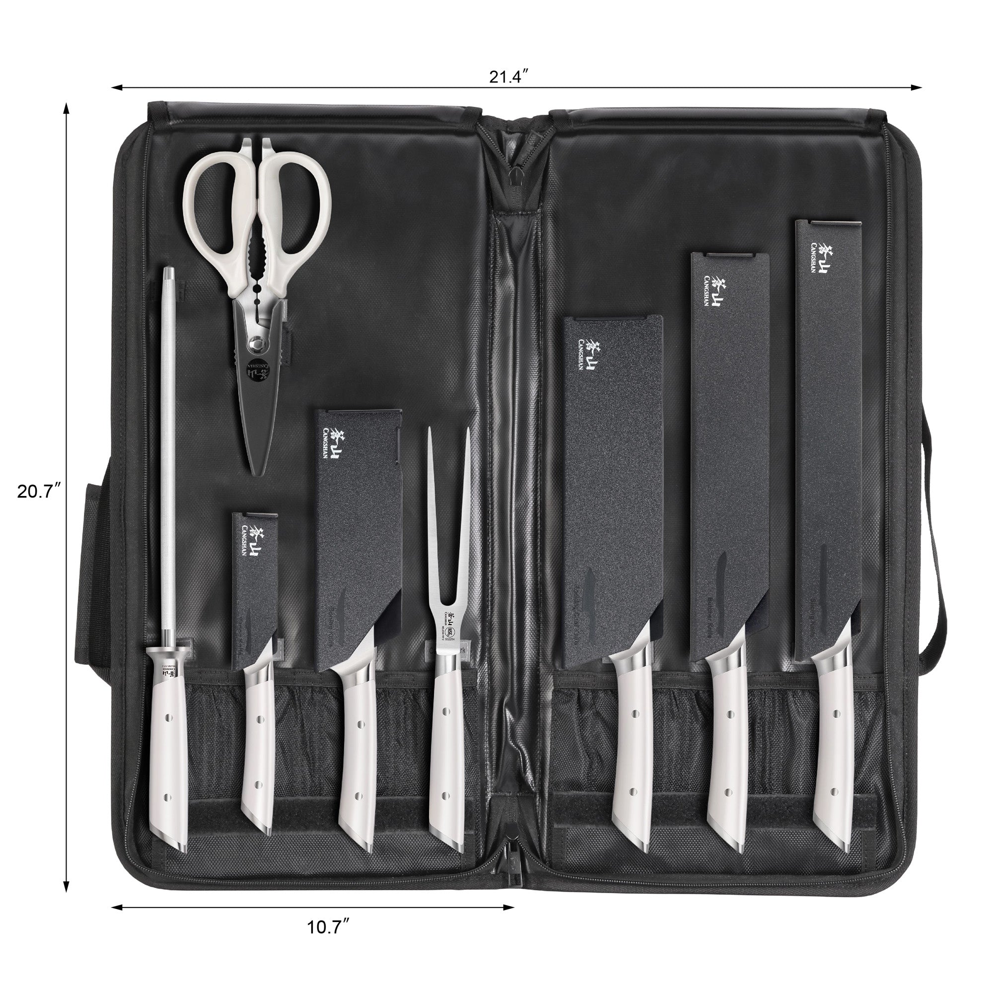 Cangshan 503435 HELENA Series 9-Piece BBQ Knife Set - White