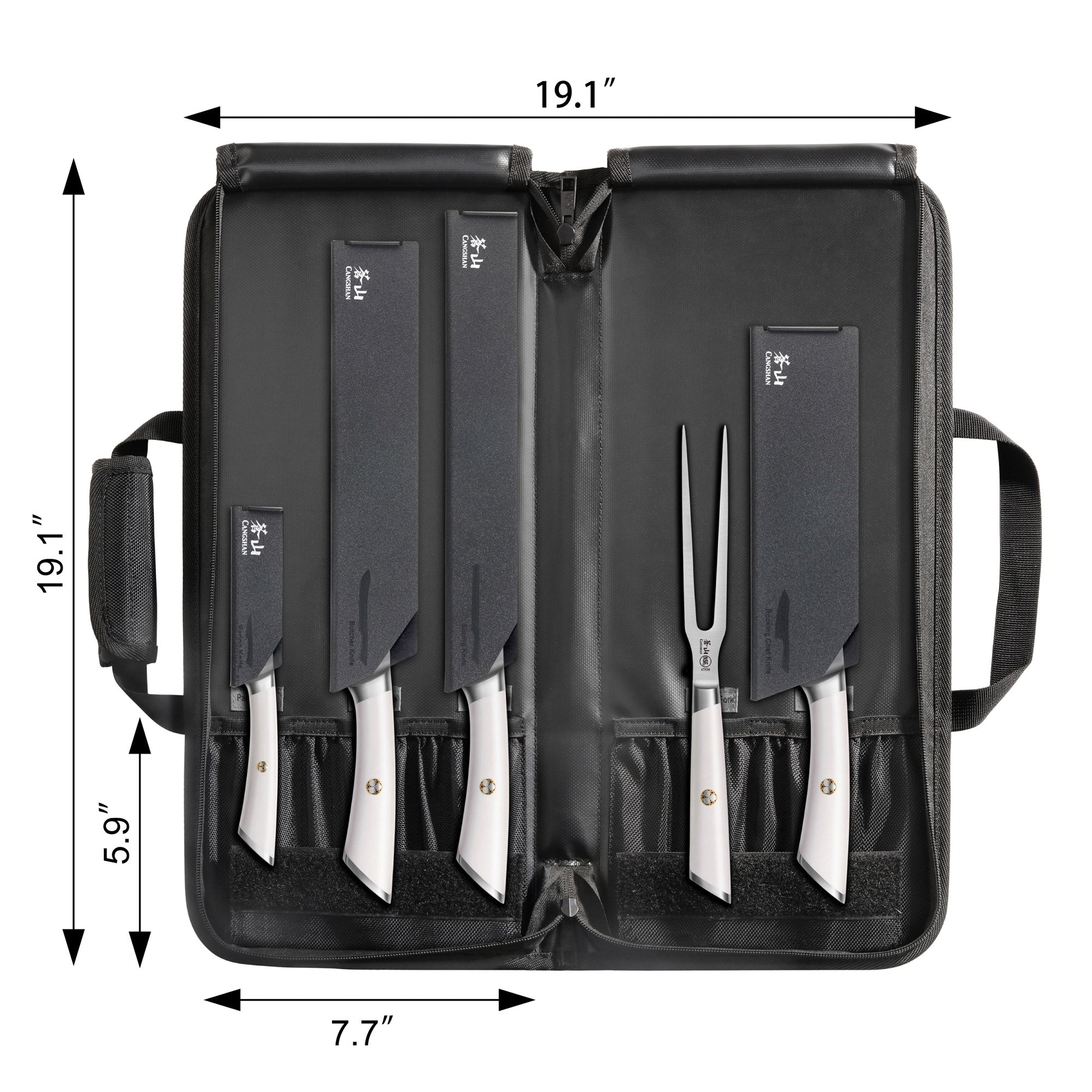Cangshan 1026993 ELBERT Series 6-Piece BBQ Knife Kit - Black