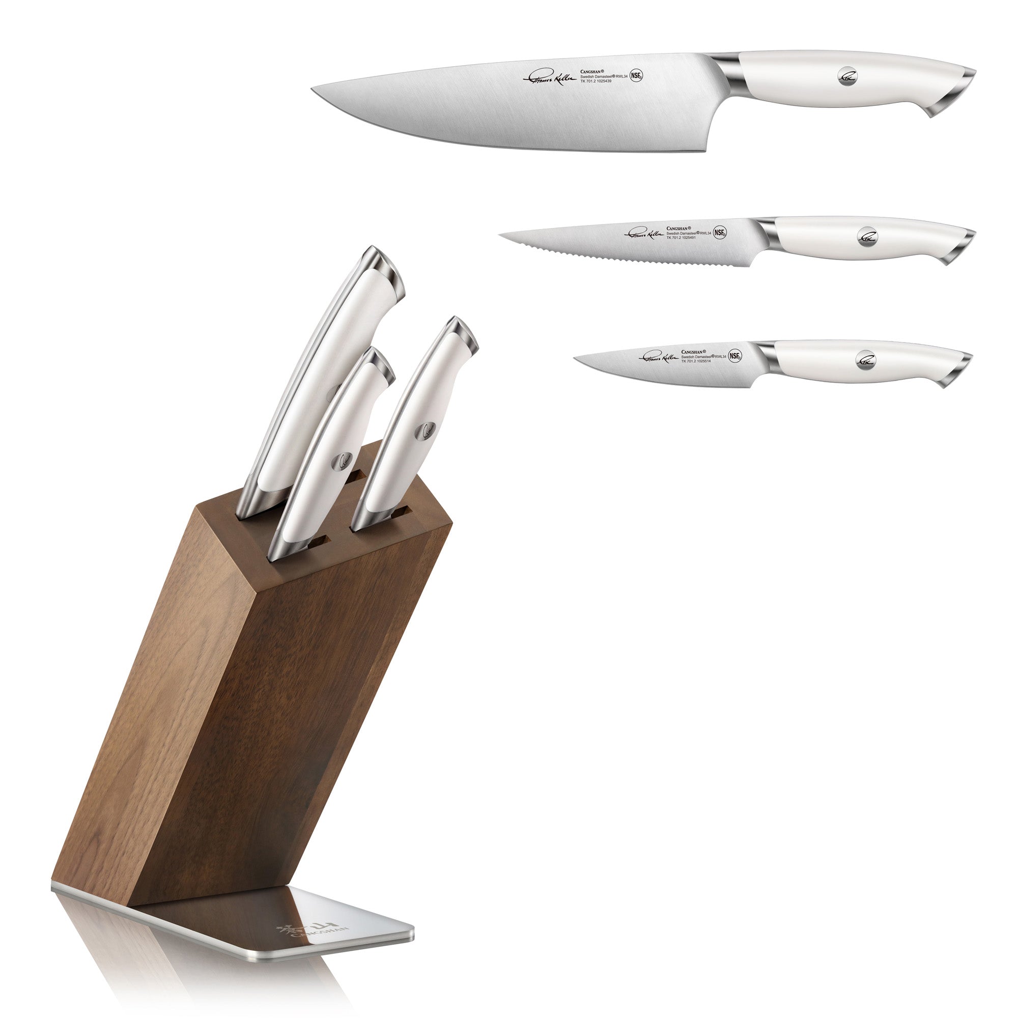 Cangshan 1027341 TKSC 4-Piece Knife Block Set - White