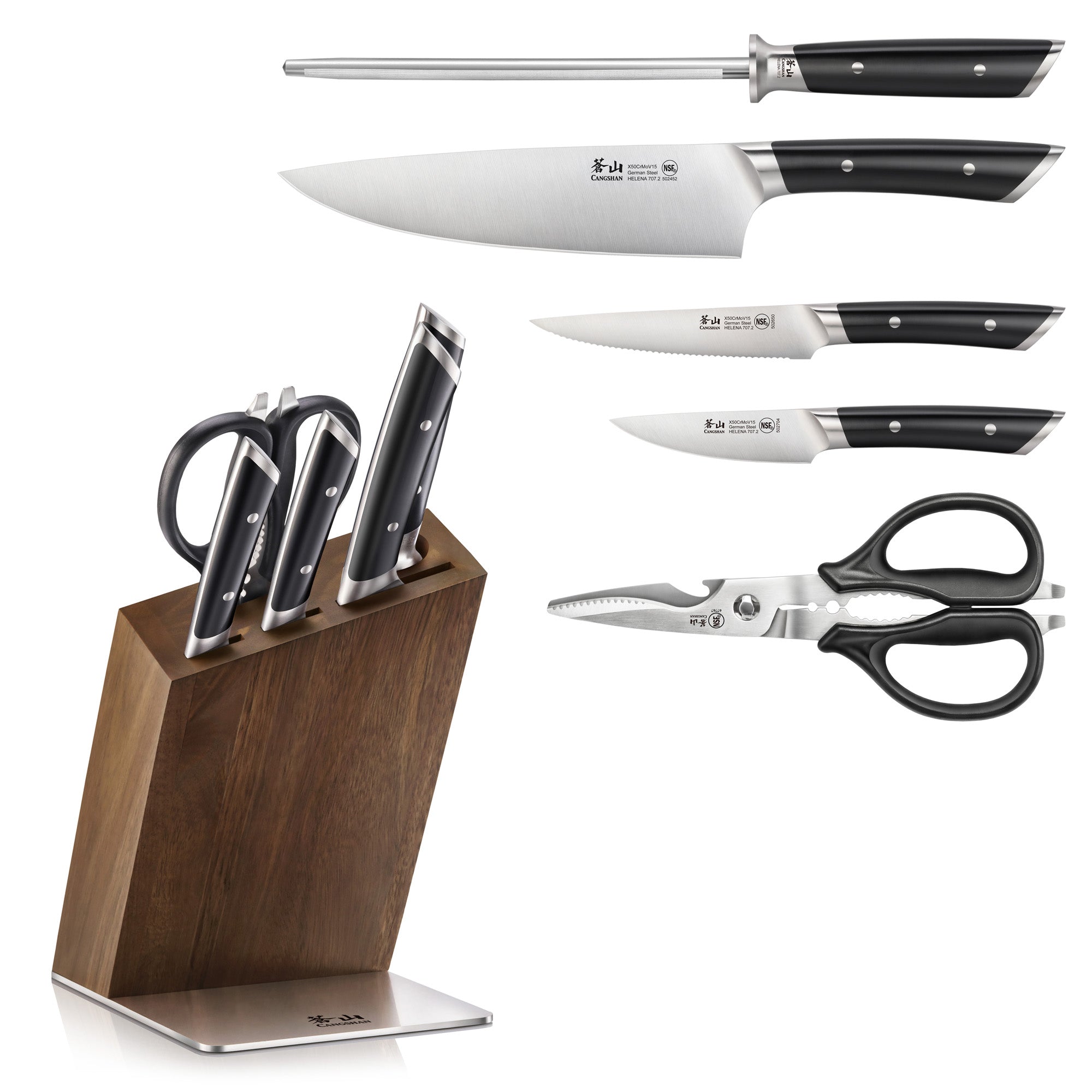 Cangshan 503237 HELENA Series 6-Piece Knife Block Set - 6-Piece / Black