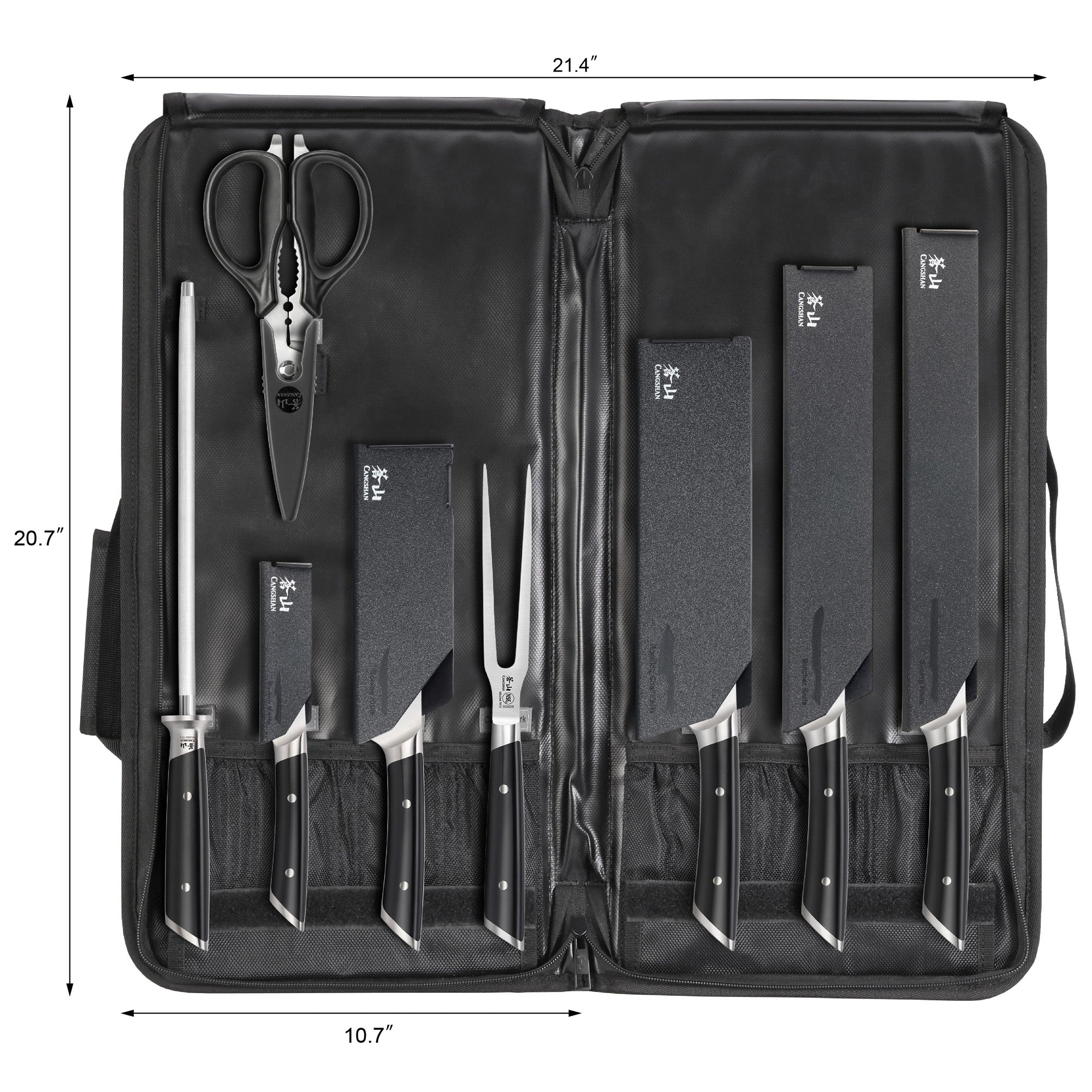 Cangshan 503435 HELENA Series 9-Piece BBQ Knife Set - White