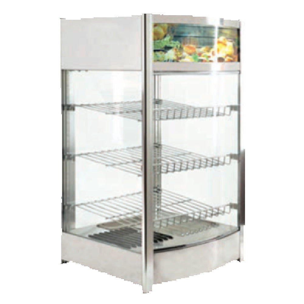 Omcan 40000 18 Inch Full Service Heated Display Case Stainless Steel with 3 Shelves