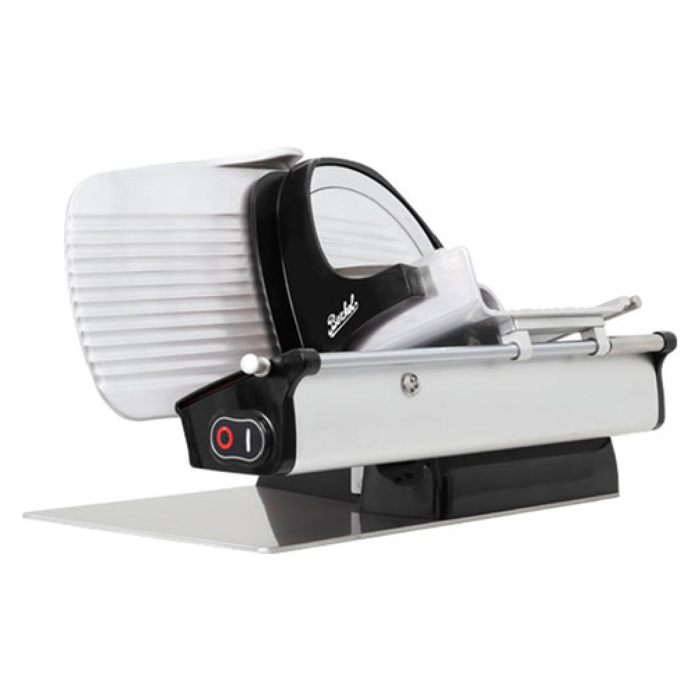 Omcan 47113 17-7/10 Inch Electric Food Slicer with 9-4/5 Inch Blade Black