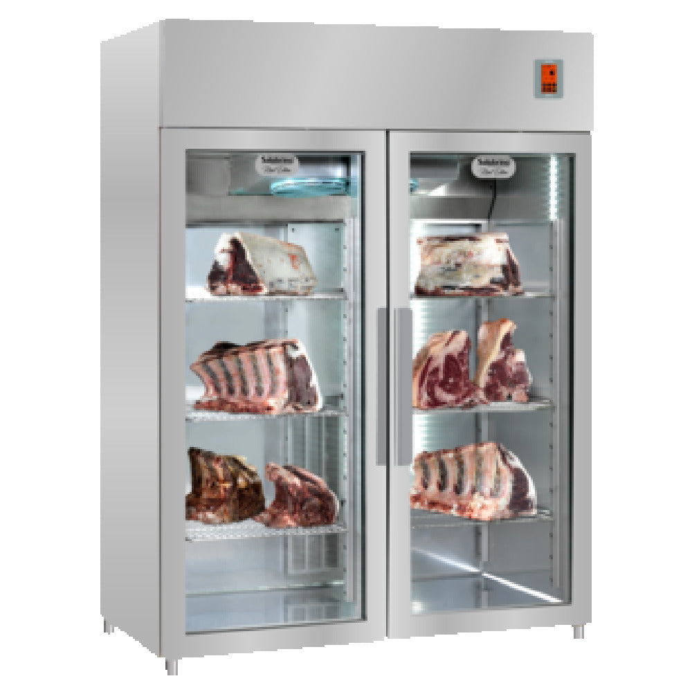 Omcan 47121 58 Inch Free-Standing Meat Curing Aging Cabinet with Humidity Control