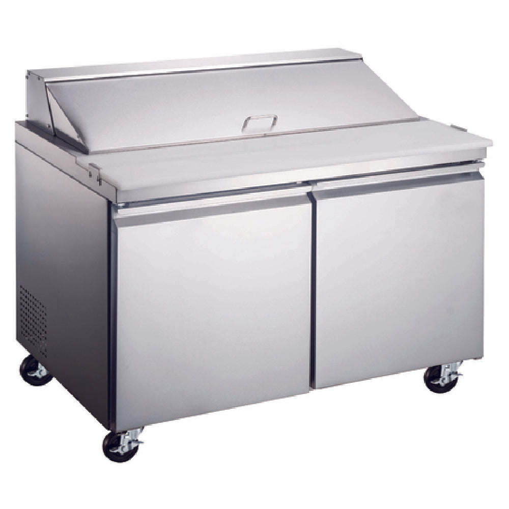 Omcan 50047 60 Inch Refrigerated Prep Table Two Section Self Contained