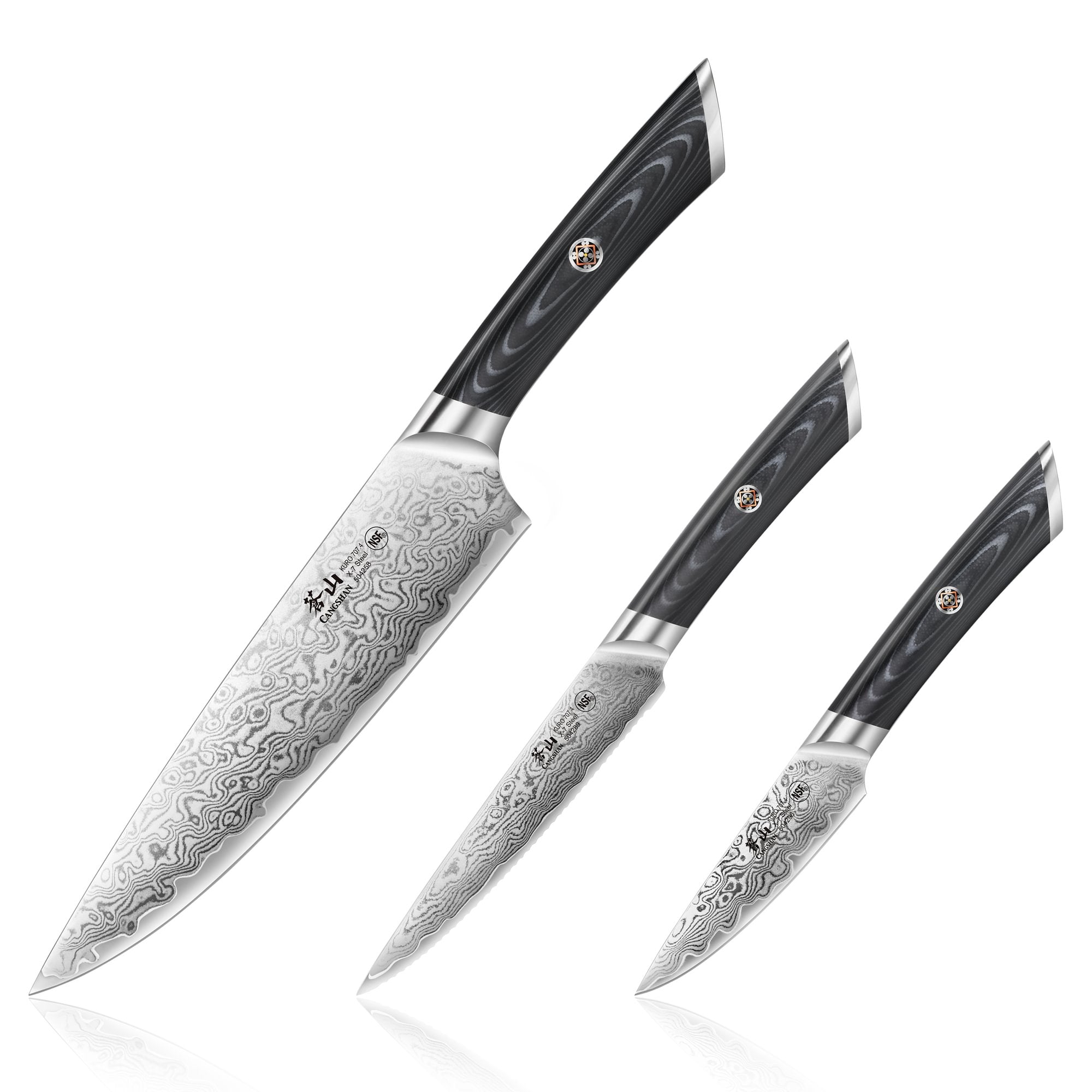 Cangshan 504319 KURO Series 3-Piece Starter Knife Set