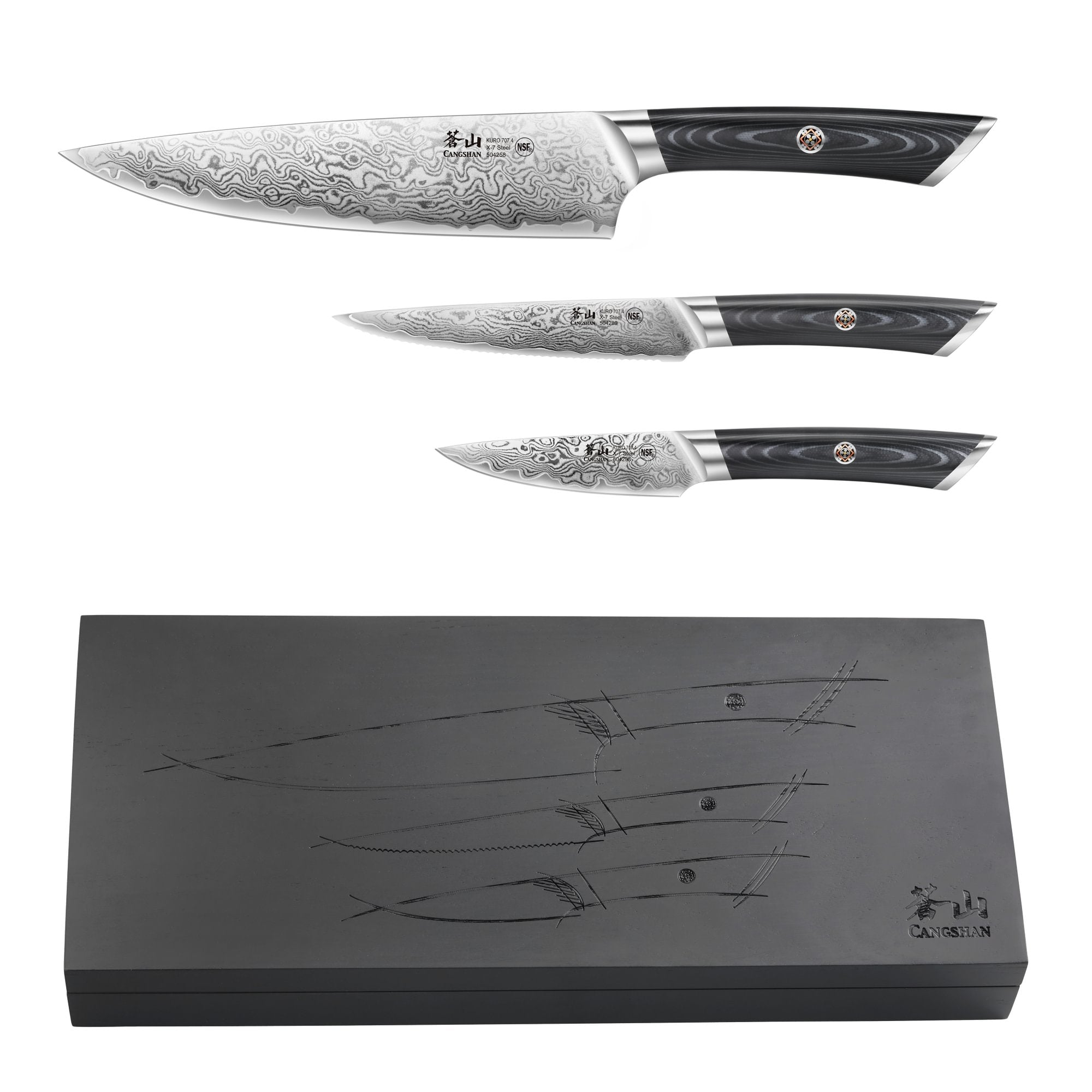 Cangshan 504319 KURO Series 3-Piece Starter Knife Set