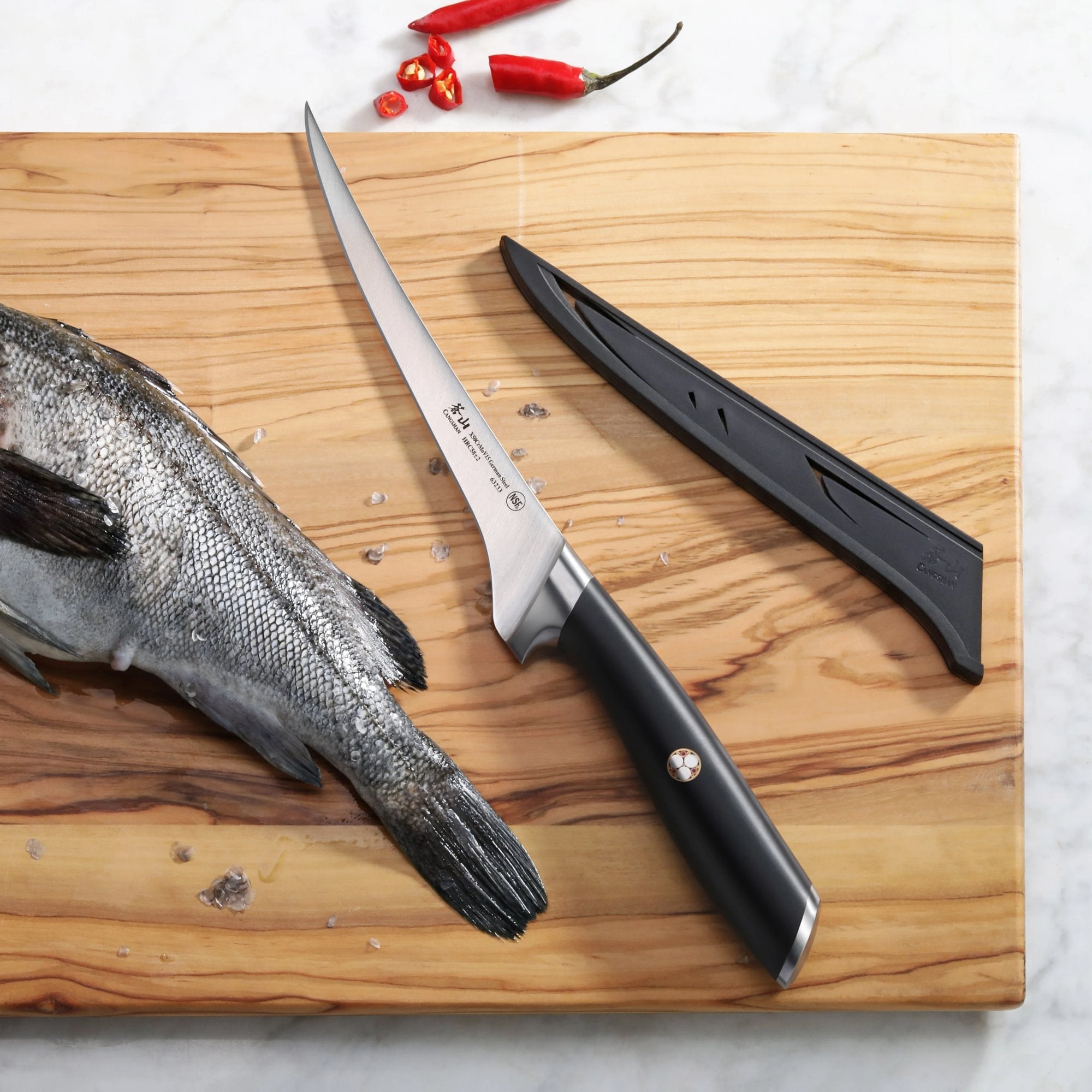 Cangshan 1026696 L Series 3-Piece Fillet Knife Set with Sheath