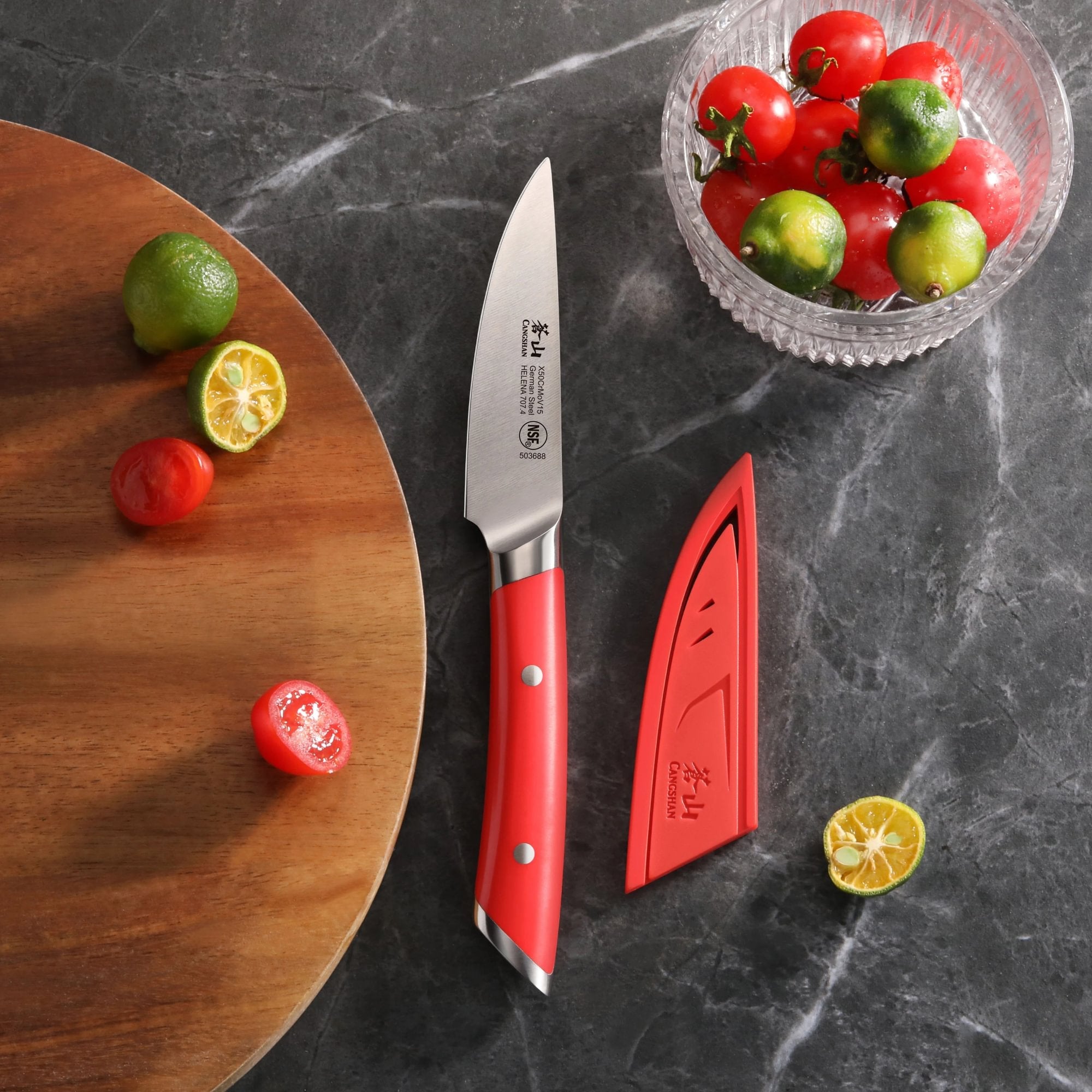 Cangshan 503688 HELENA Series 3.5-Inch Paring Knife - Red