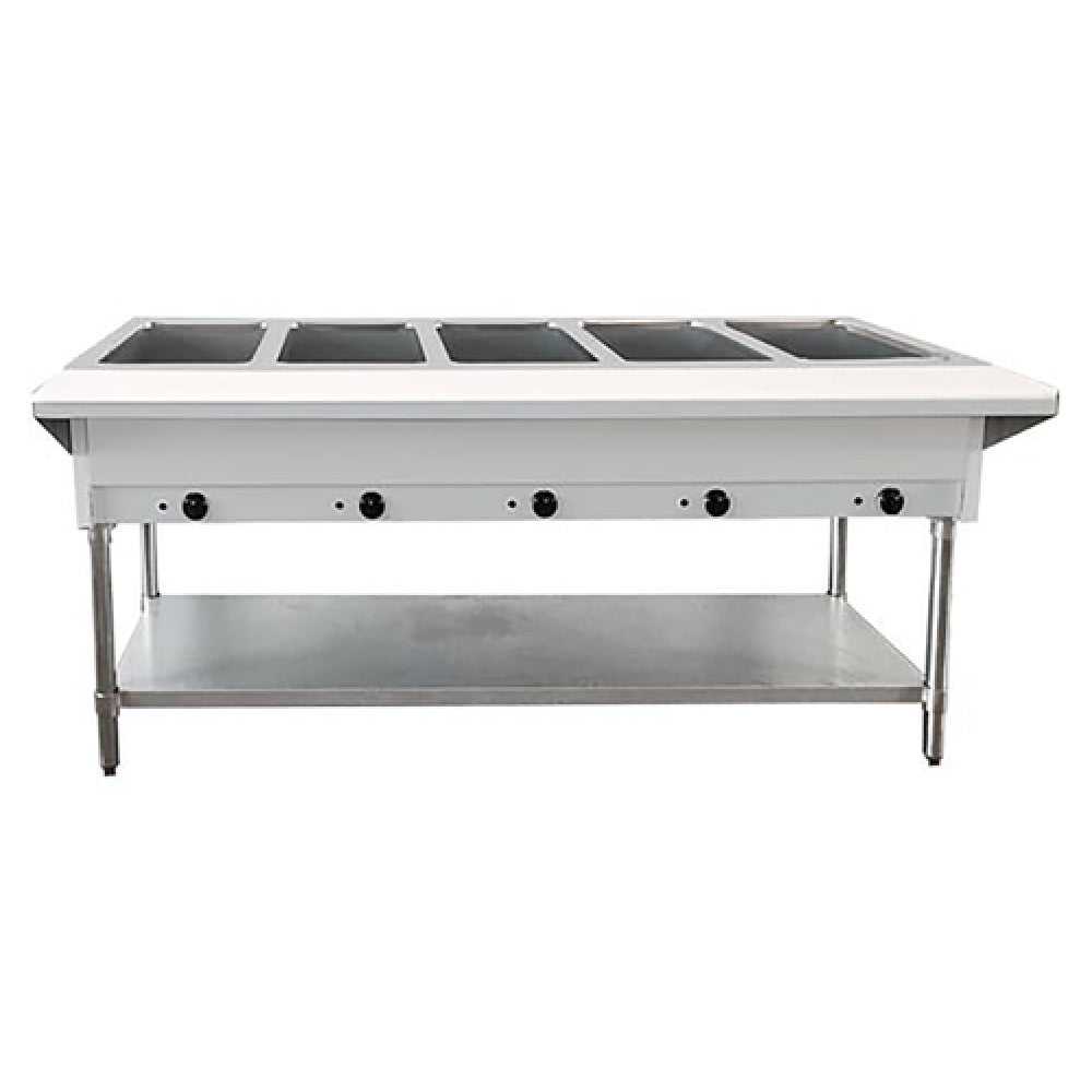 Omcan 46648 72 Inch Electric Open Well Hot Food Well Table - Stainless Steel