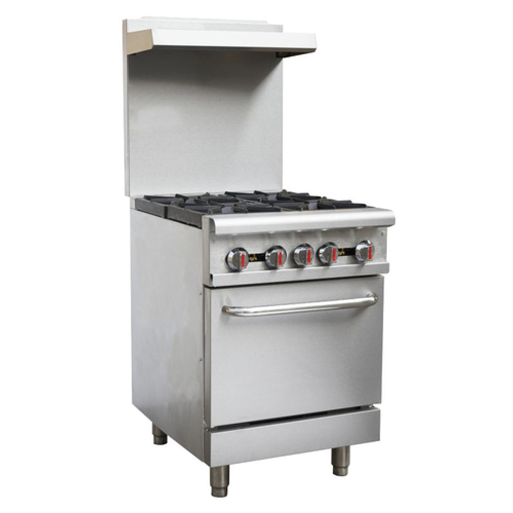 Omcan 46124 24 Inch Commercial Range Propane Gas with 4 Open Burners 151000 BTU