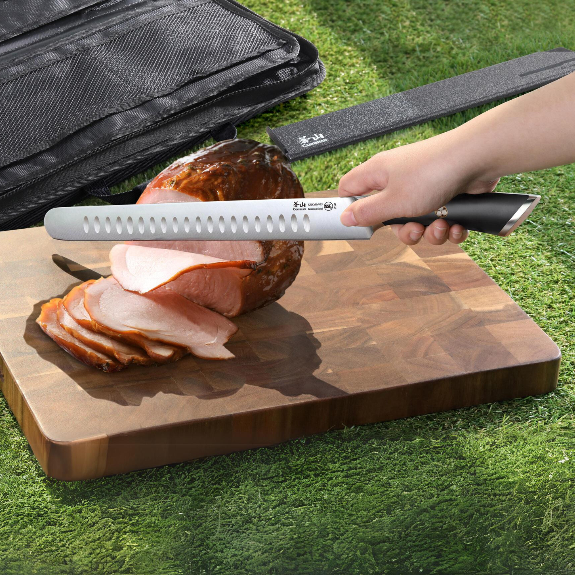 Cangshan 1026993 ELBERT Series 6-Piece BBQ Knife Kit - Black