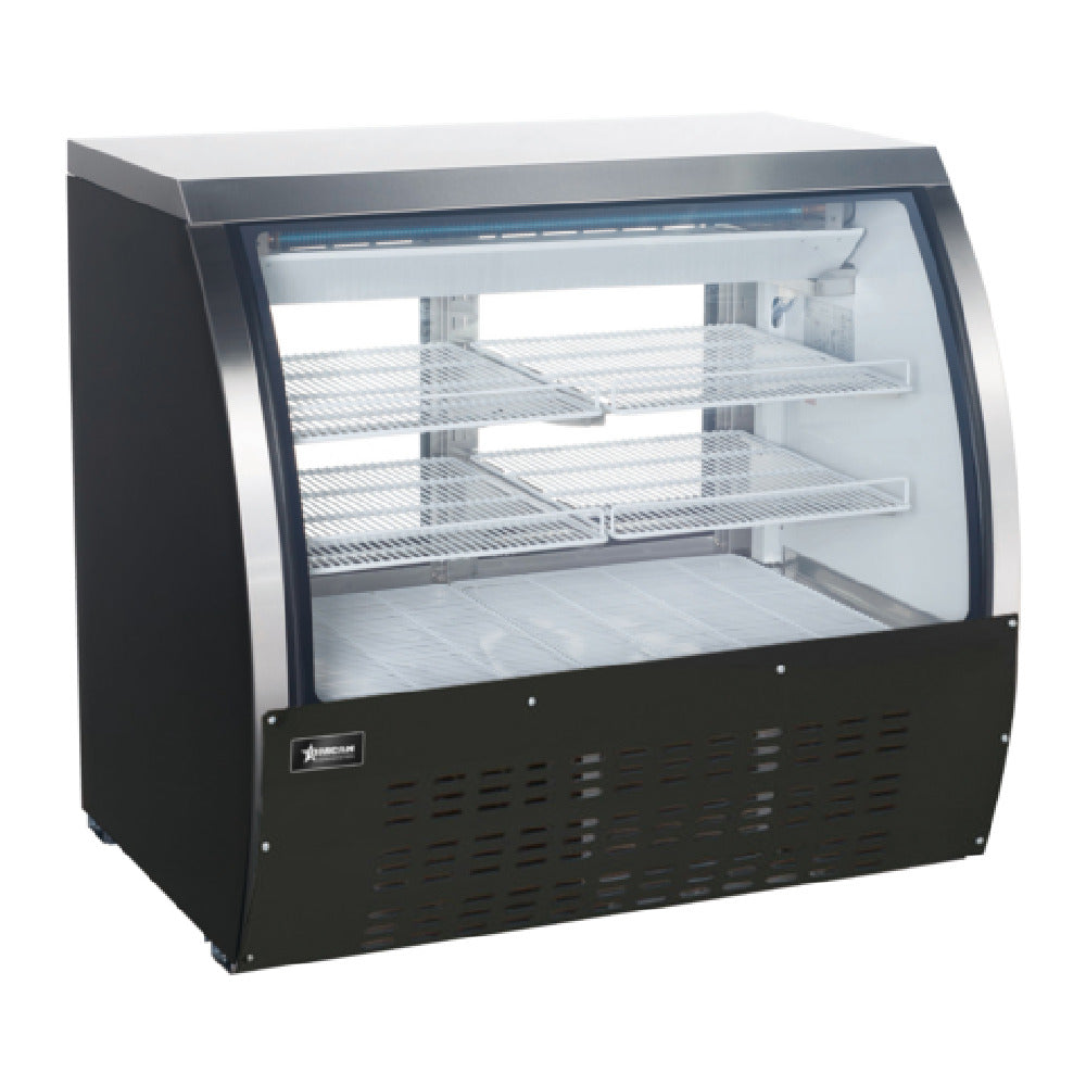 Omcan 50082 36 Inch Refrigerated Deli Display Case Floor Model Black Steel