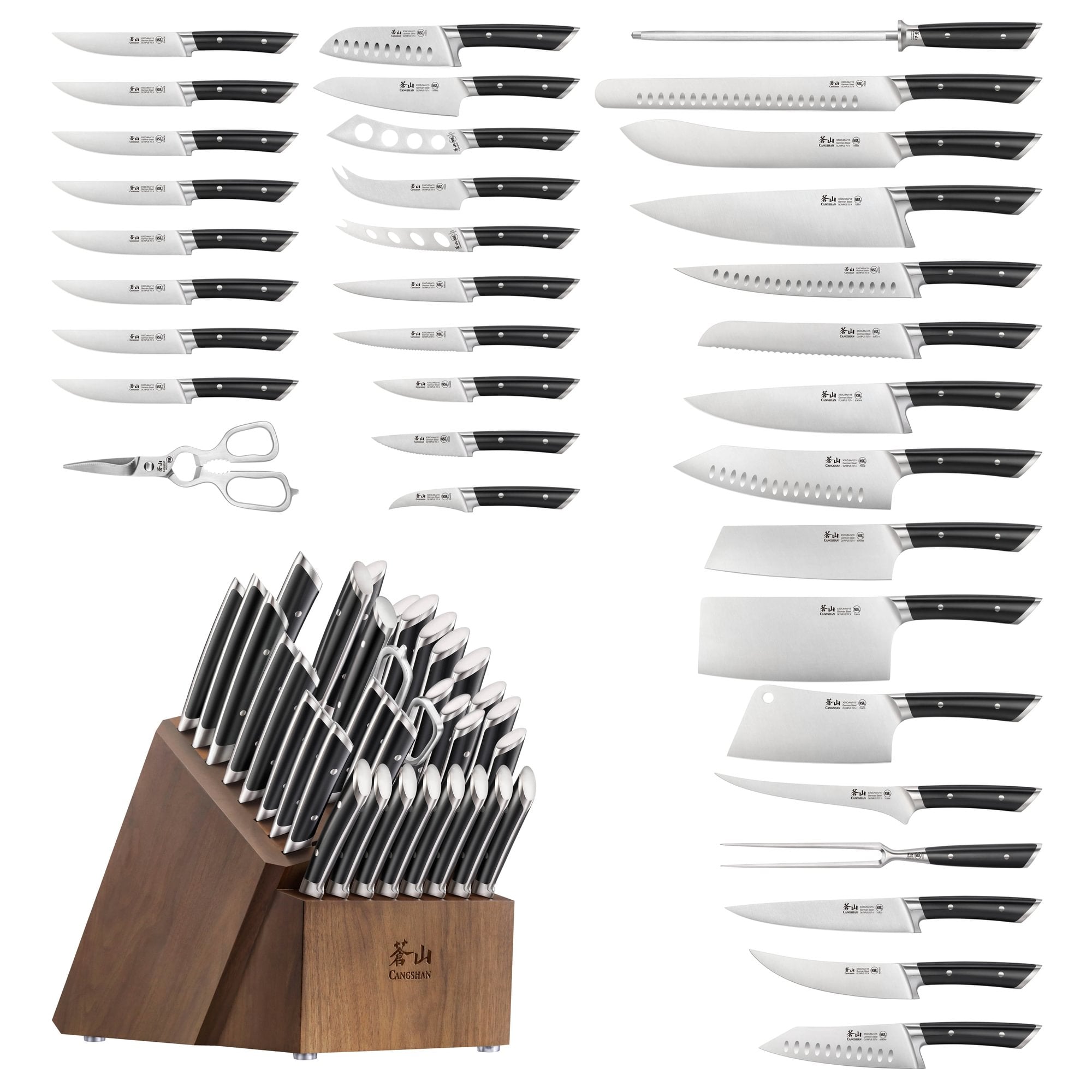 Cangshan 505545 OLYMPUS Series 36-Piece Knife Block Set