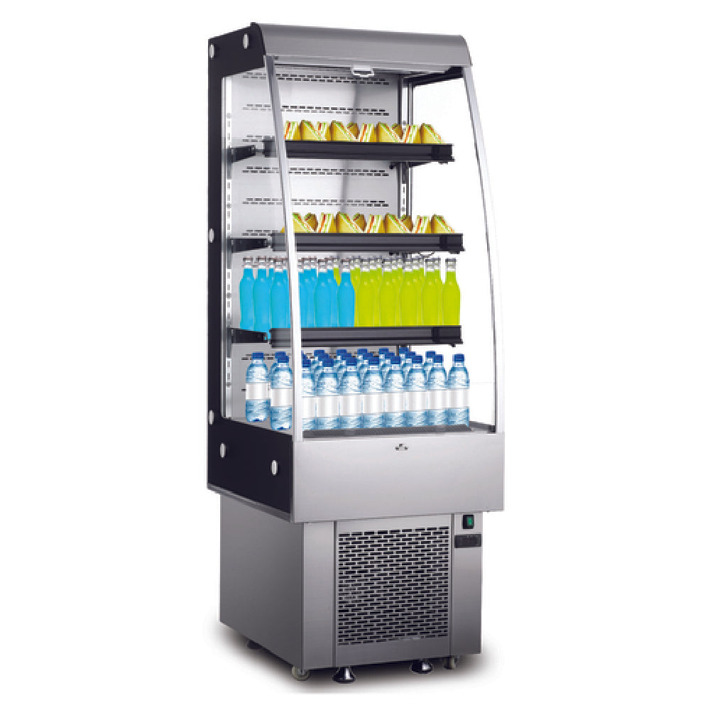Omcan 25825 24 Inch 8.9 Cu Ft Refrigerated Open Merchandiser with LED Lighting