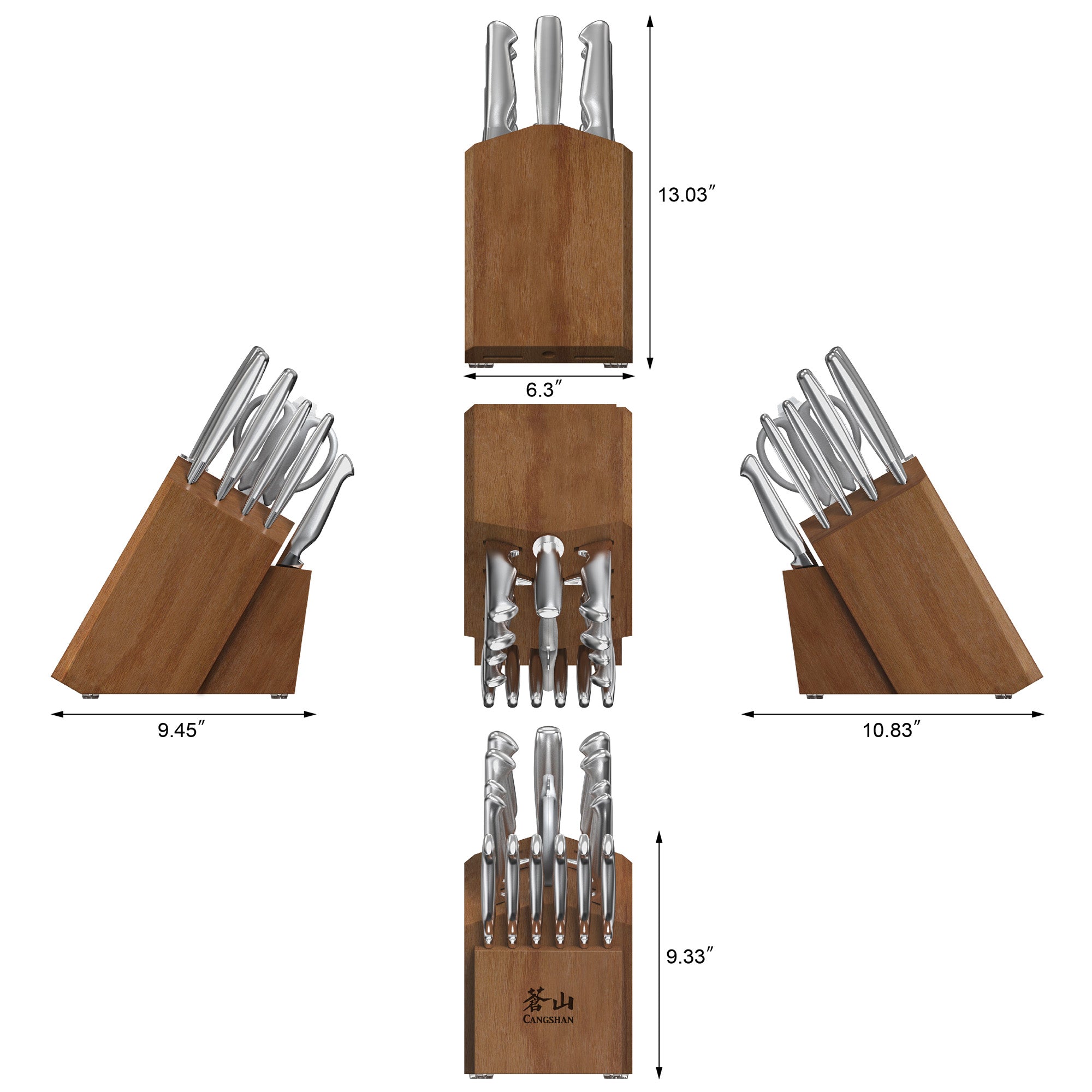 Cangshan 1027051 SANFORD Series 17-Piece Knife Block Set