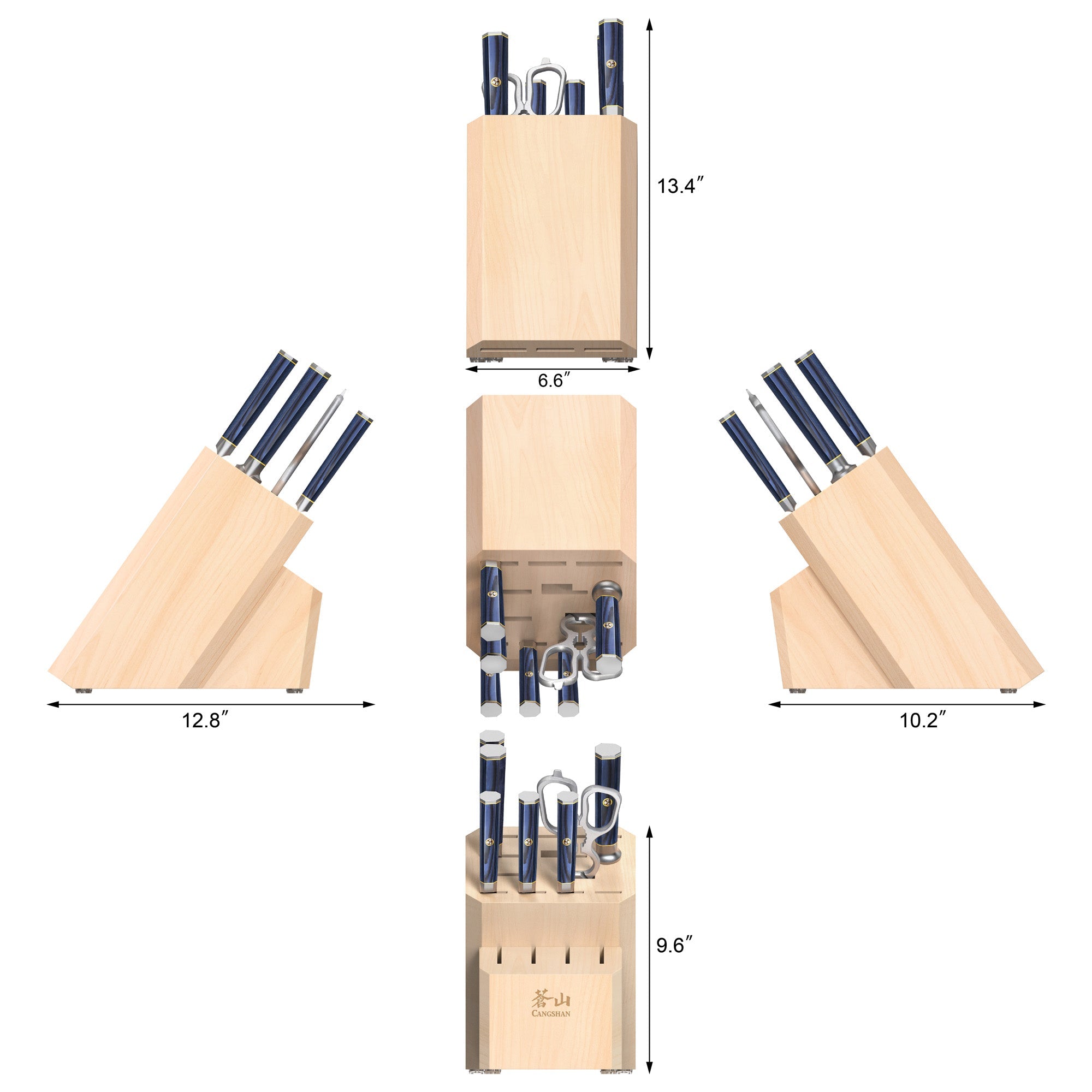 Cangshan 503862 KITA Series 8-Piece Knife Block Set with Empty Slots