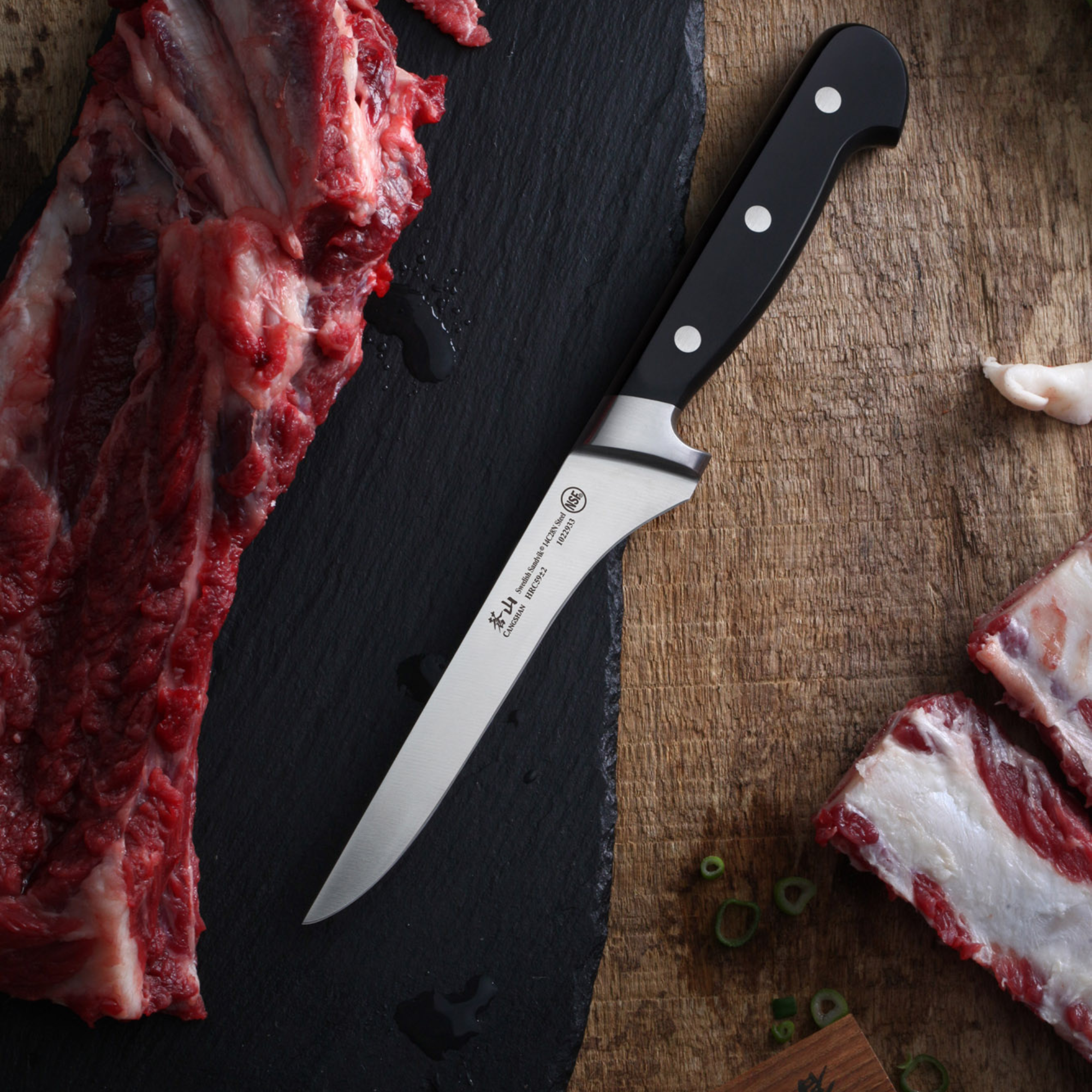 Cangshan 1022940 TV2 Series 6-Inch Boning Knife with Wood Sheath