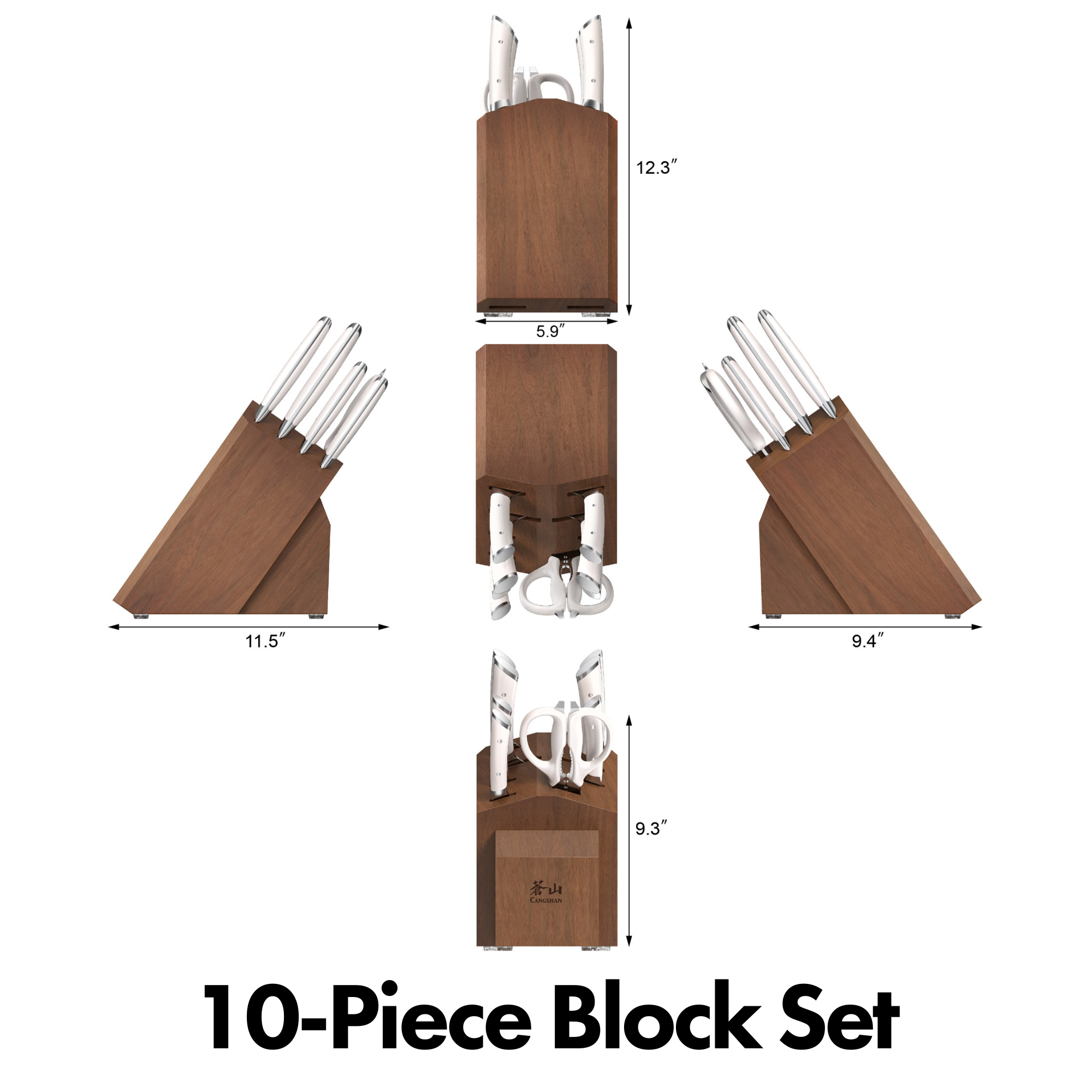 Cangshan 503299 HELENA 10-Piece Knife Block Set - Black / 10-Piece