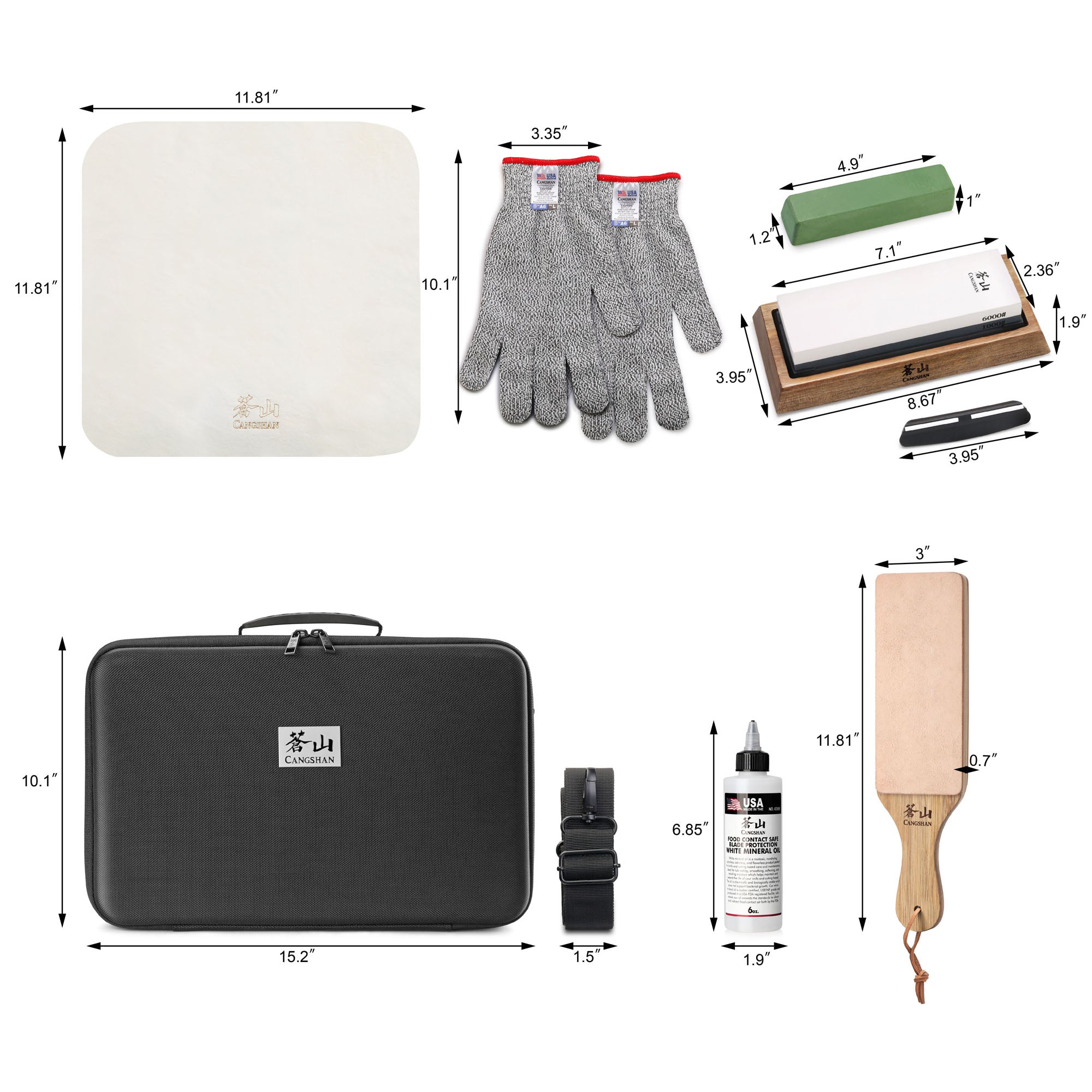 Cangshan 1026757 7-Piece Kitchen Knife Care & Sharpening Kit