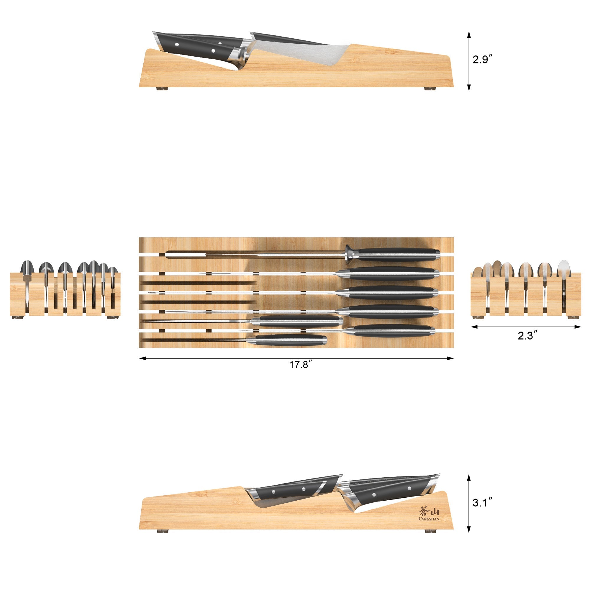 Cangshan 503459 HELENA Series 8-Piece In-Drawer BBQ Knife Set - White