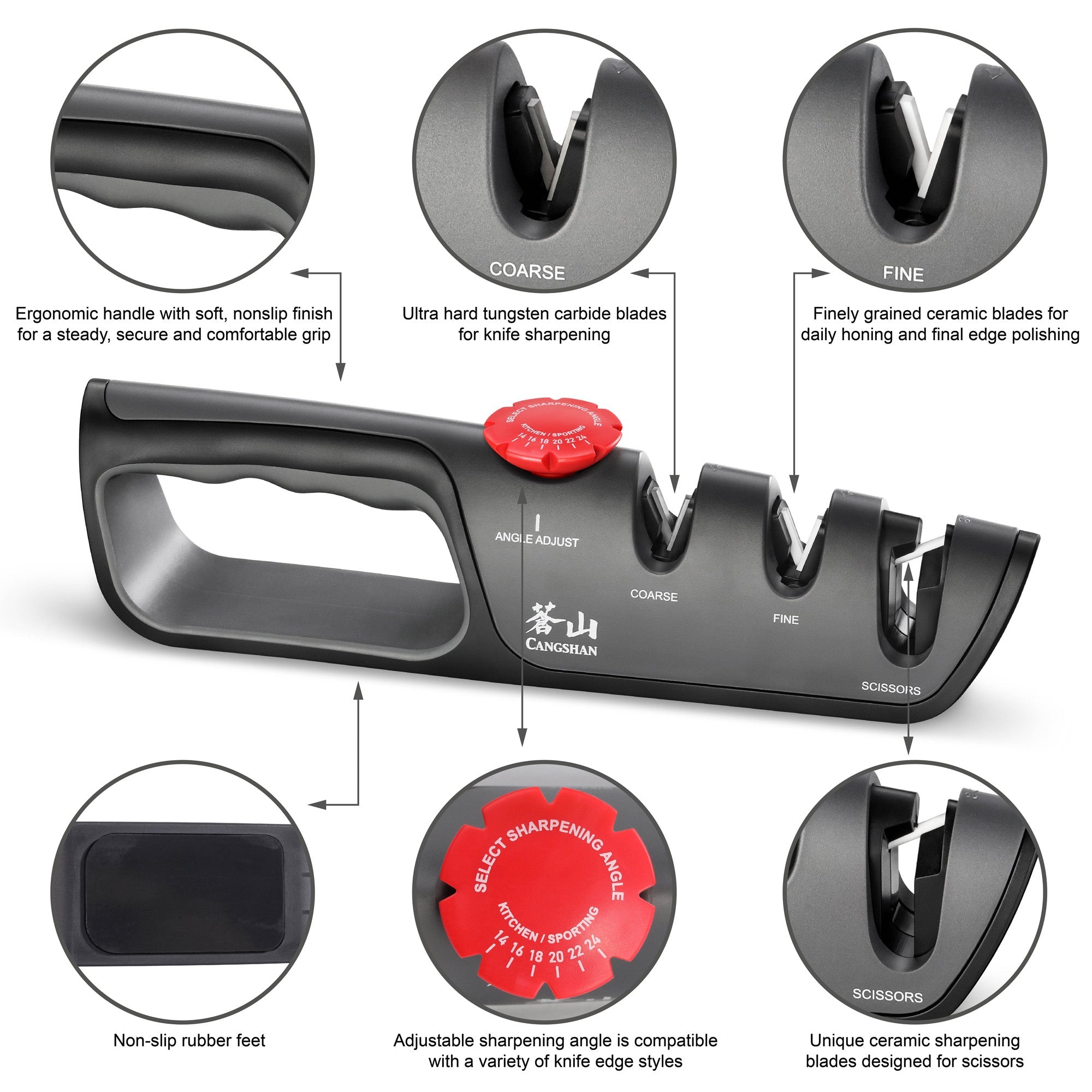 Cangshan 1026108 Professional Knife + Scissor Sharpener