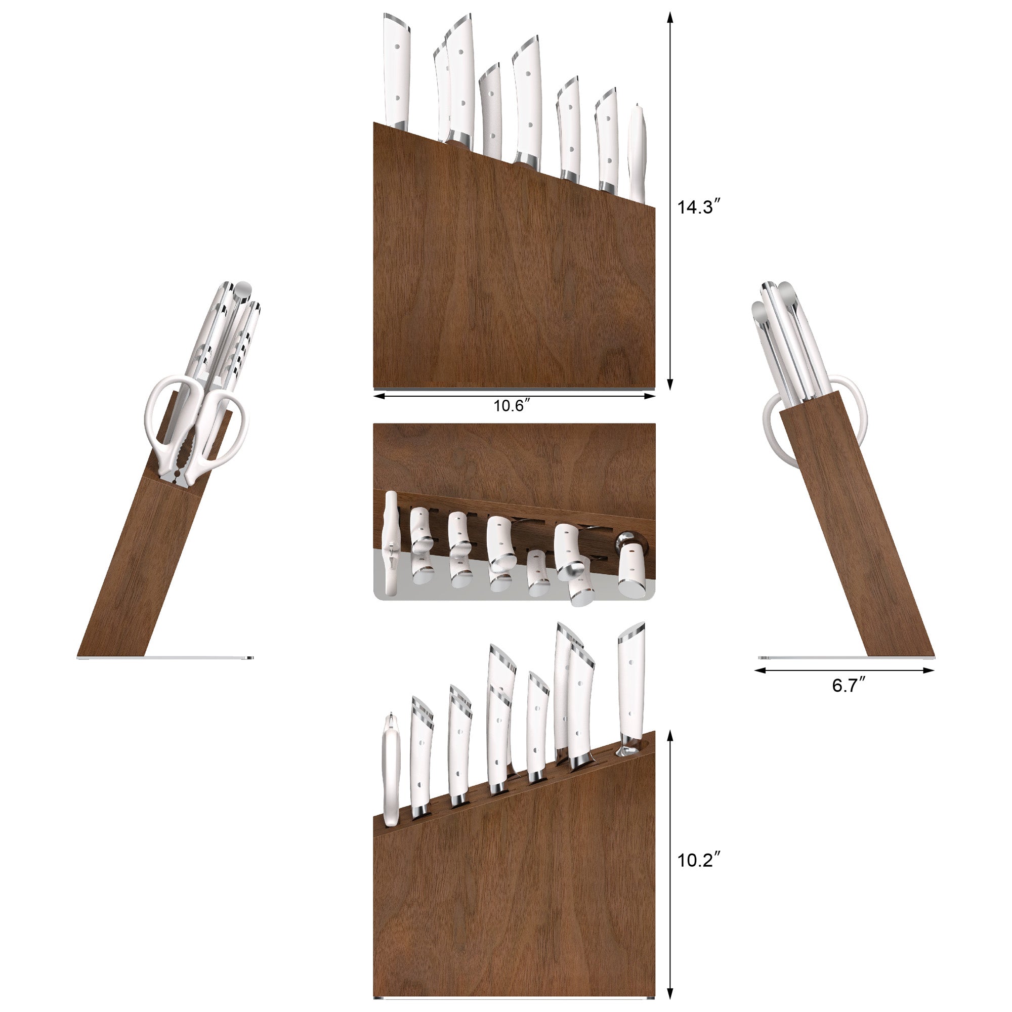 Cangshan 503480 HELENA Series 12-Piece Knife Block Set - 12-Piece / White