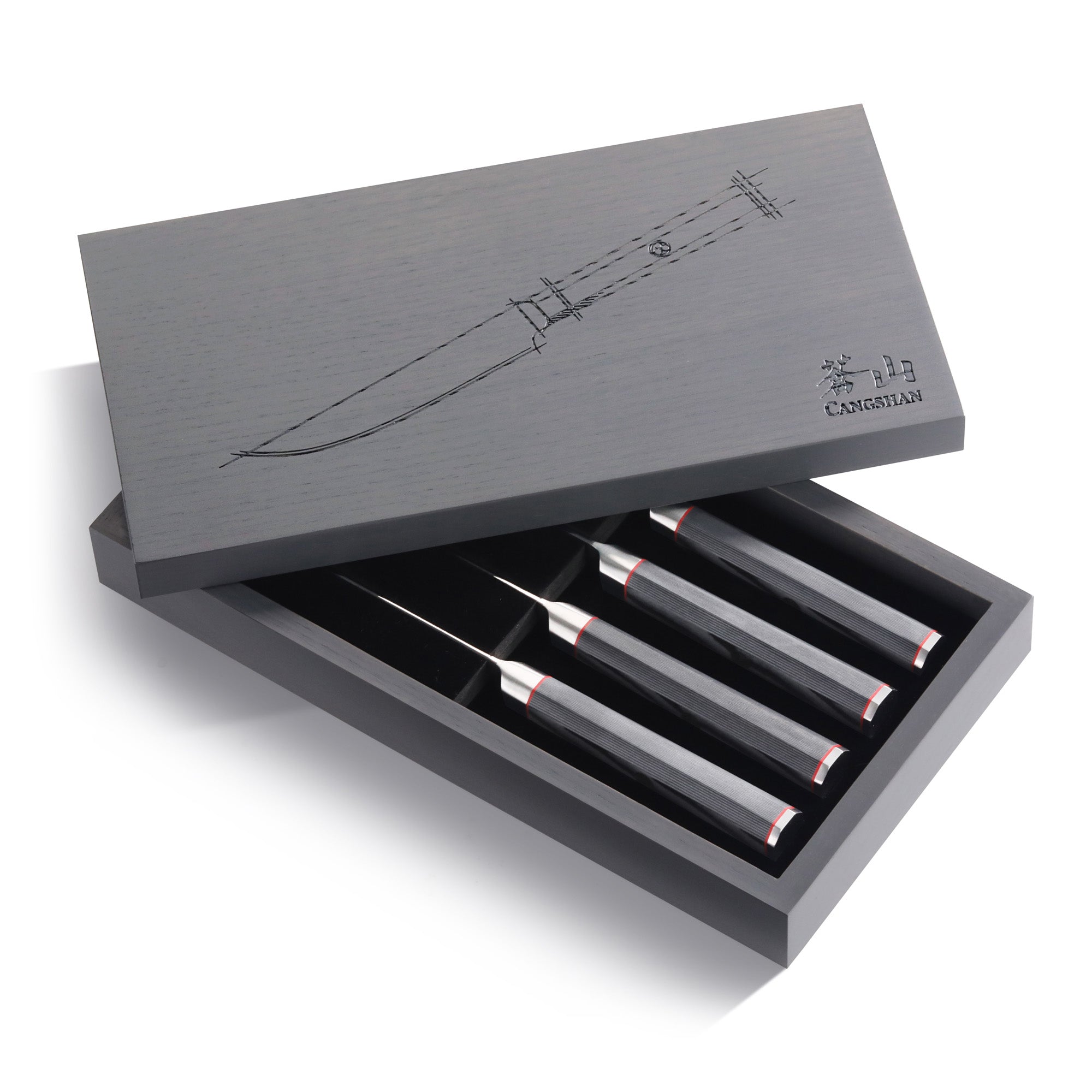 Cangshan 501325 YARI Series 4-Piece Fine Edge Steak Knife Set