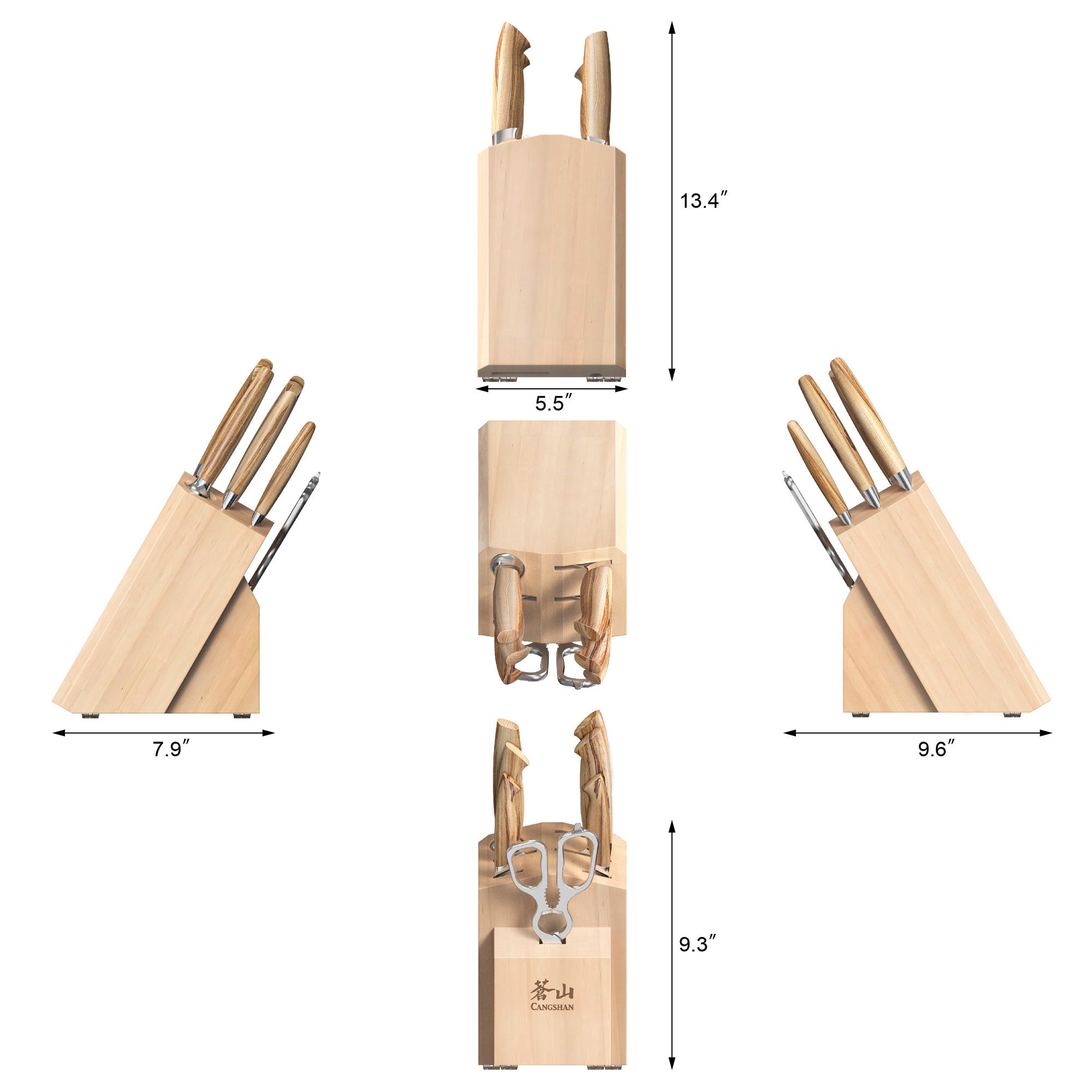 Cangshan 501684 OLIV Series 8-Piece Knife Block Set