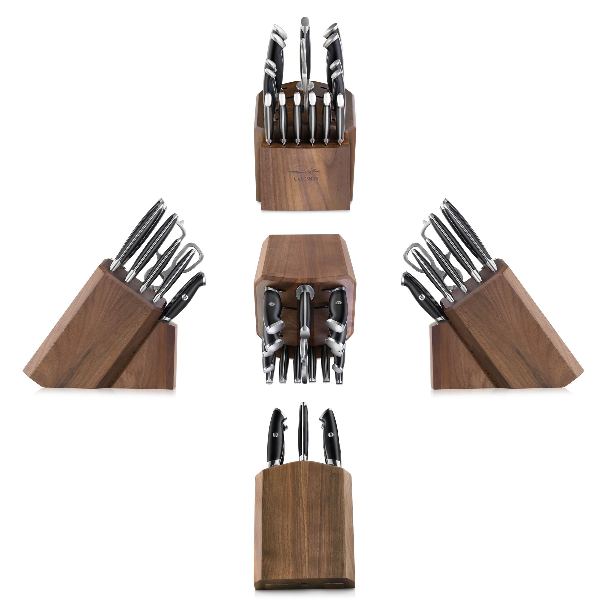 Cangshan 1025590 TKSC 17-Piece Knife Block Set - White