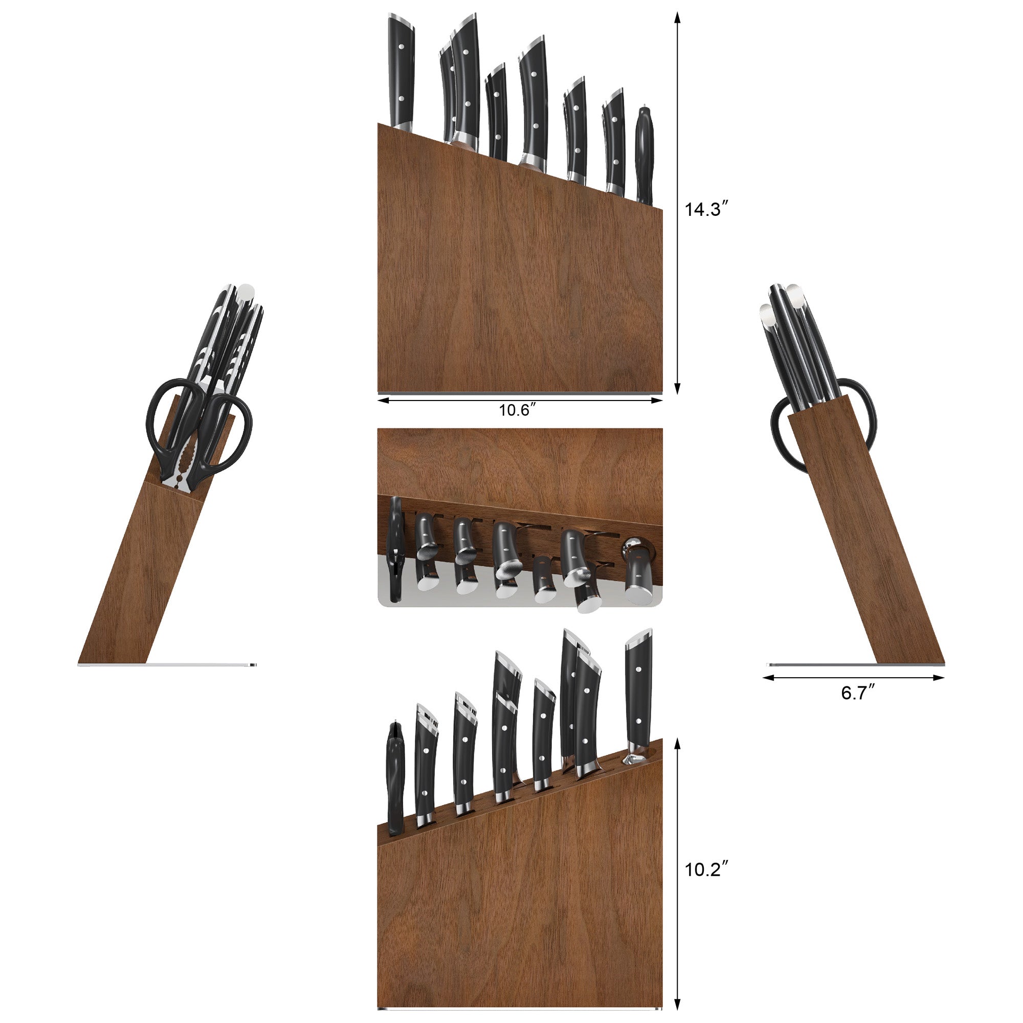 Cangshan 503480 HELENA Series 12-Piece Knife Block Set - 12-Piece / White