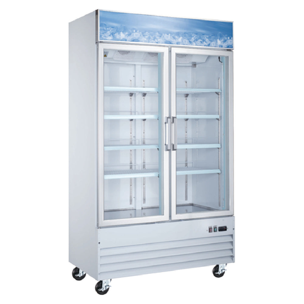 Omcan 50031 49 Inch Freezer Reach-in Display Two Section 29 cu ft