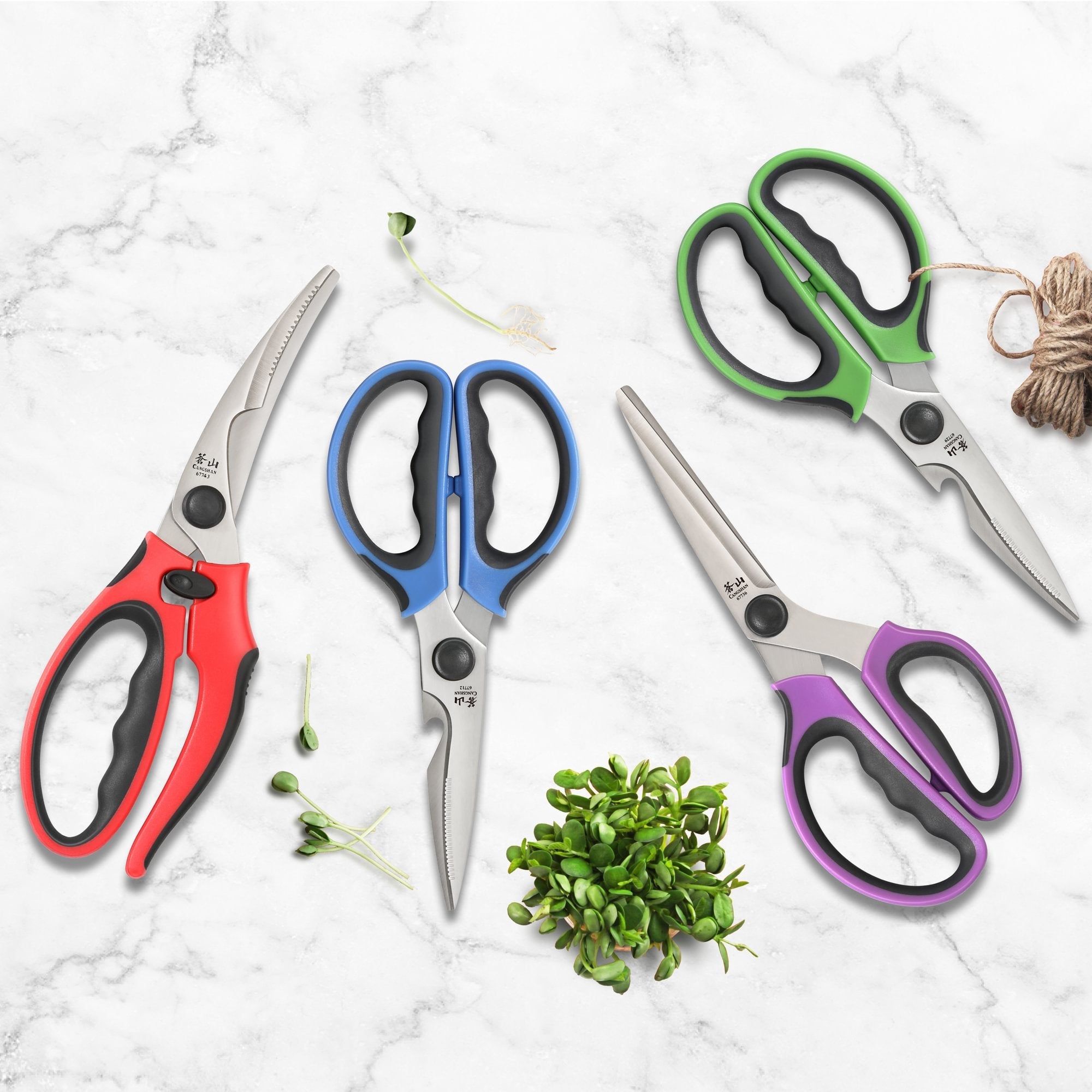 Cangshan 10300538 4-Piece Heavy-Duty Shears Set with Guards