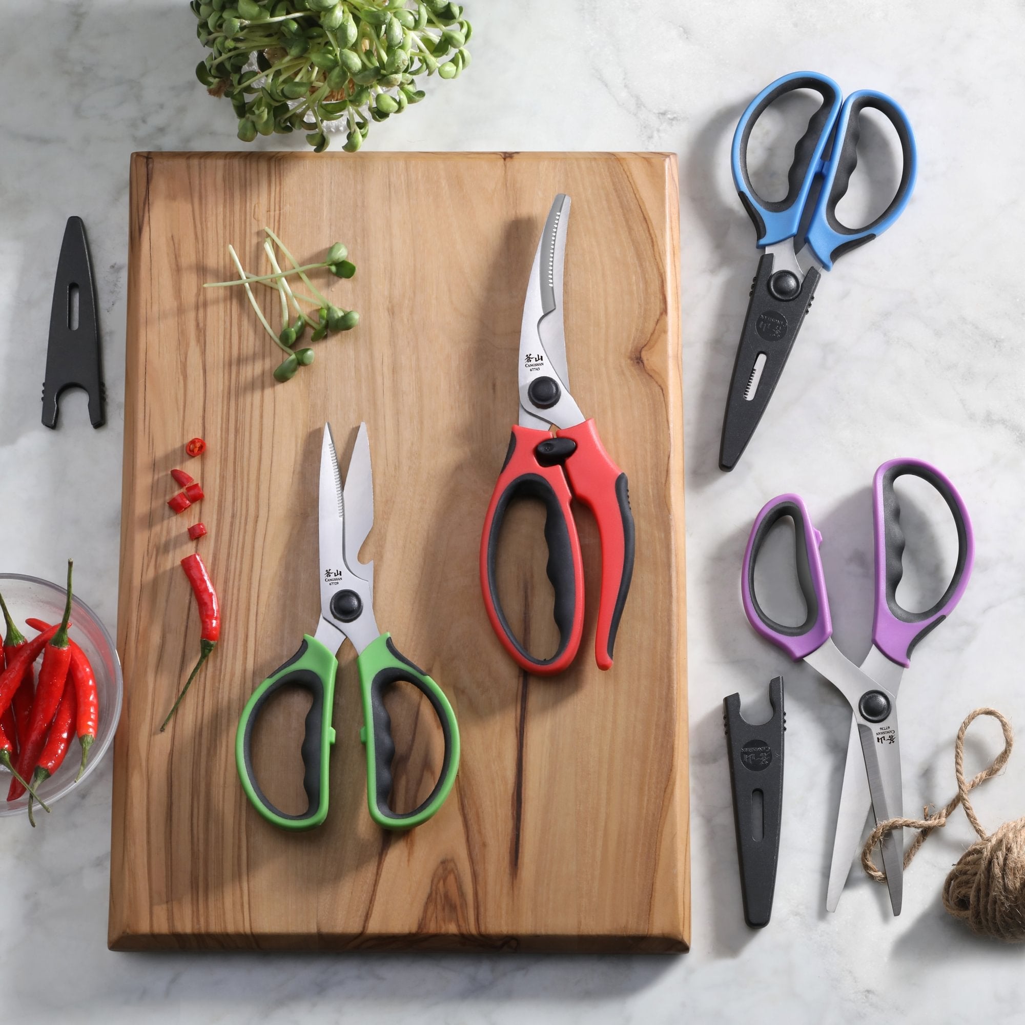 Cangshan 10300538 4-Piece Heavy-Duty Shears Set with Guards