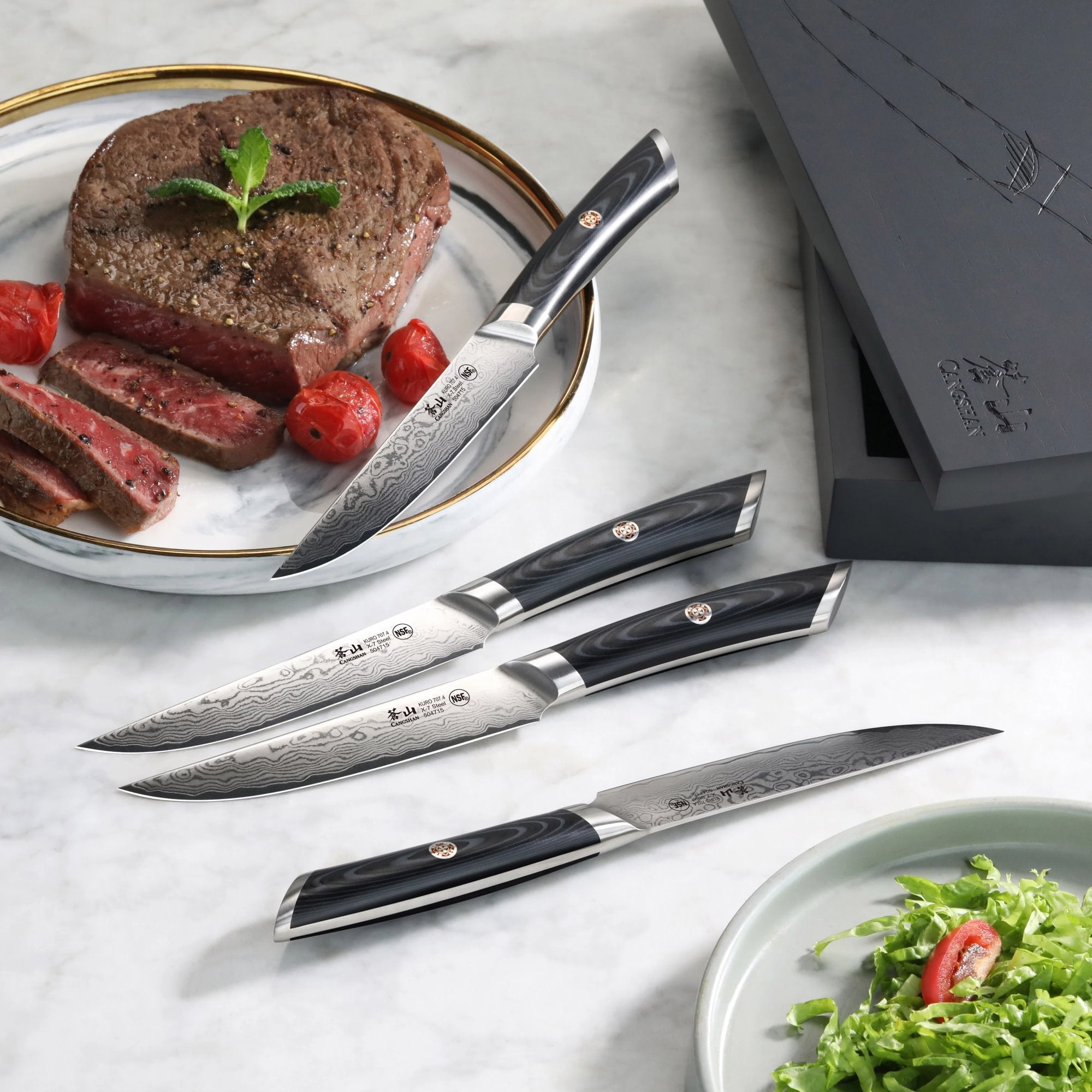 Cangshan 504326 KURO Series 4-Piece Steak Knife Set